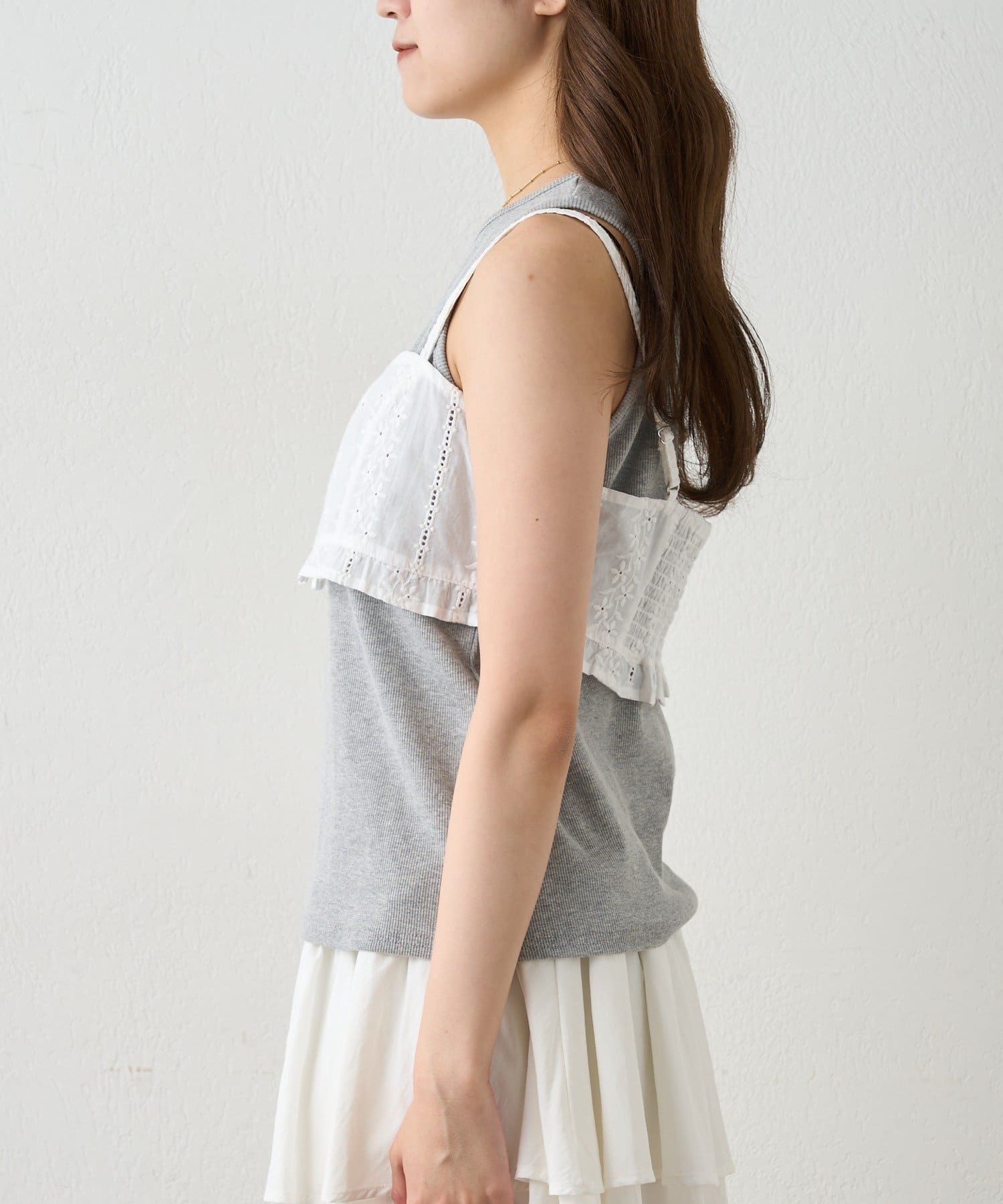 OUTLET(アウトレット) 【mline】コットンビスチェタンクSET