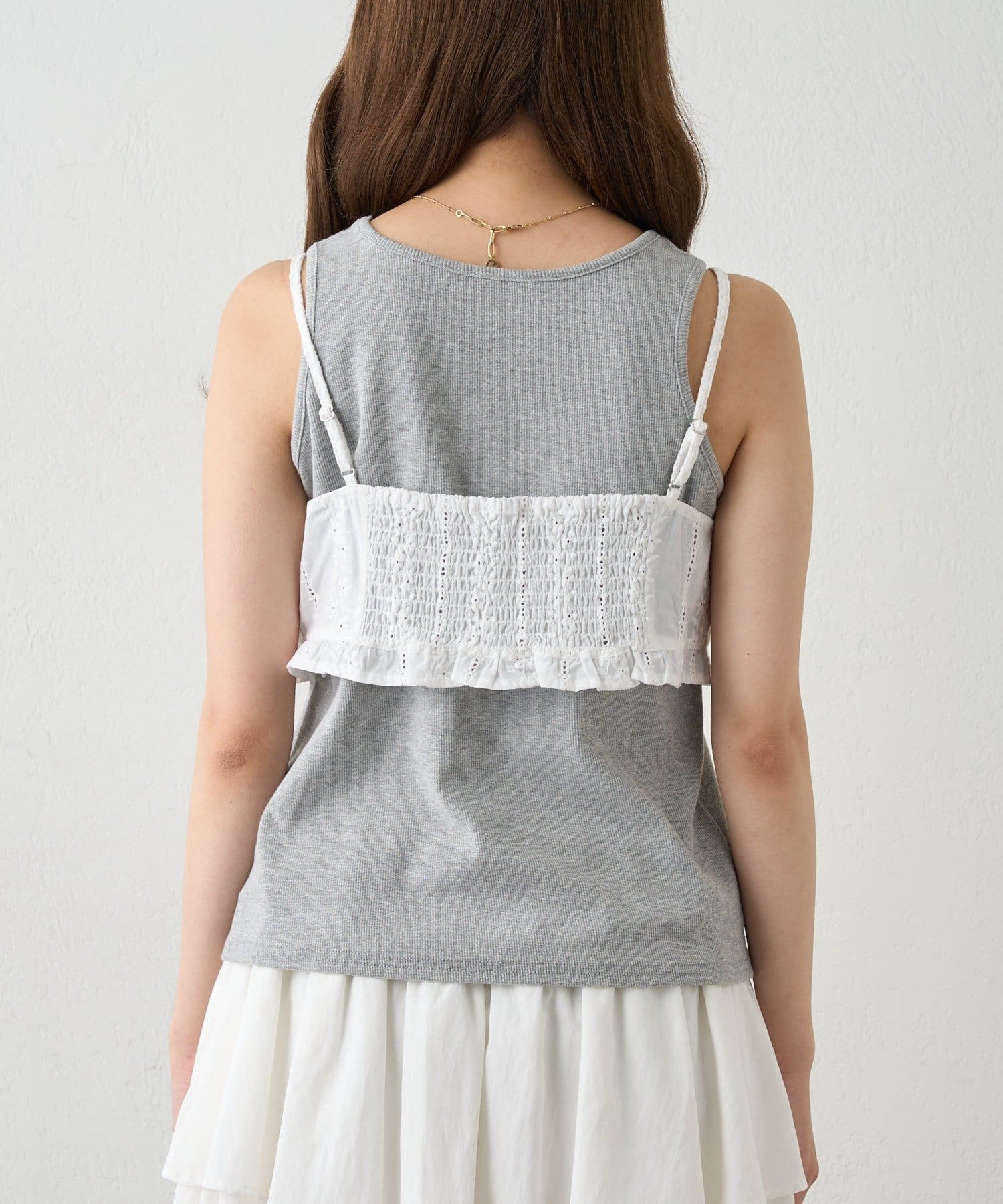 OUTLET(アウトレット) 【mline】コットンビスチェタンクSET