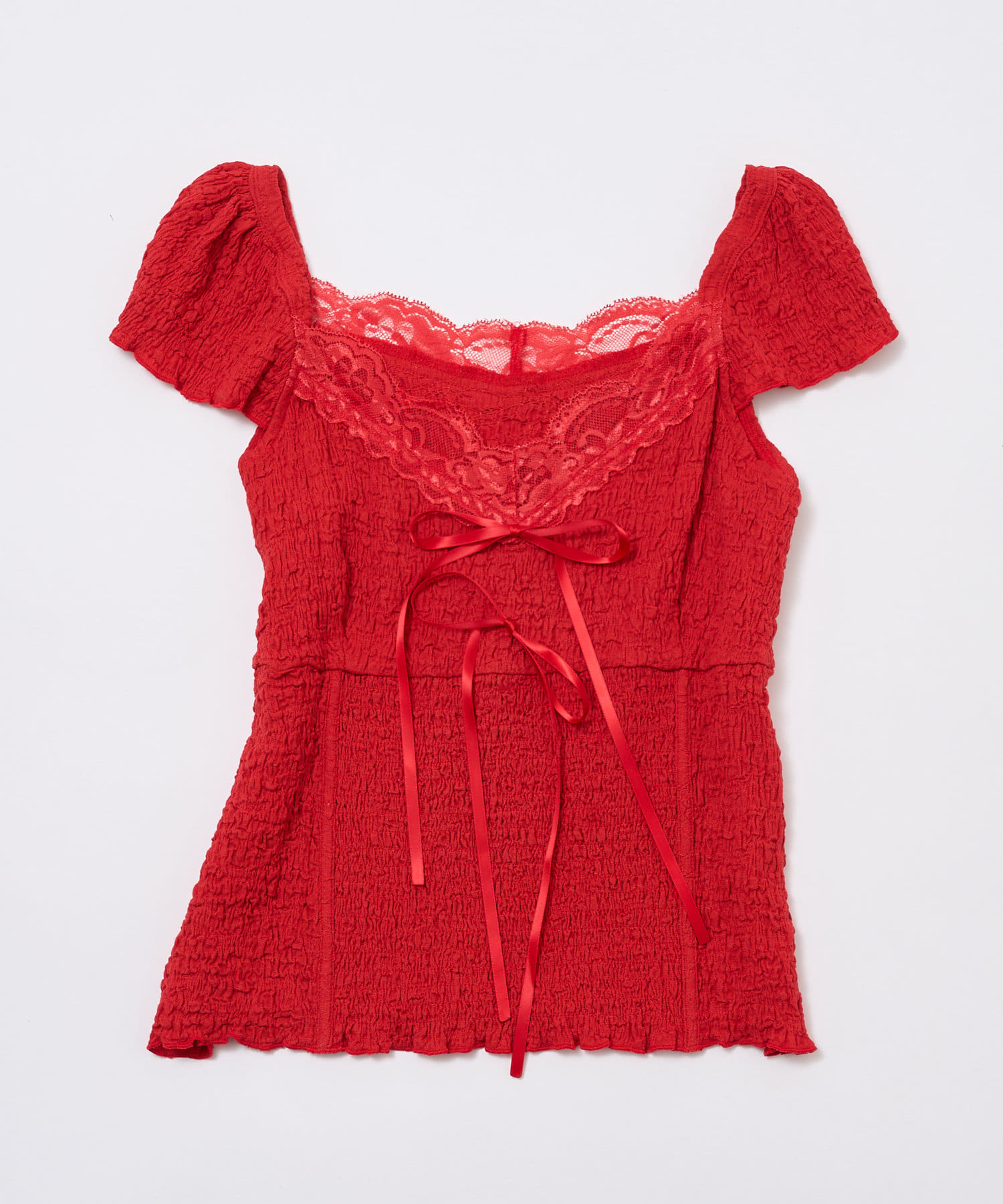 OUTLET(アウトレット) 【mline】レースシャーリング フレンチT