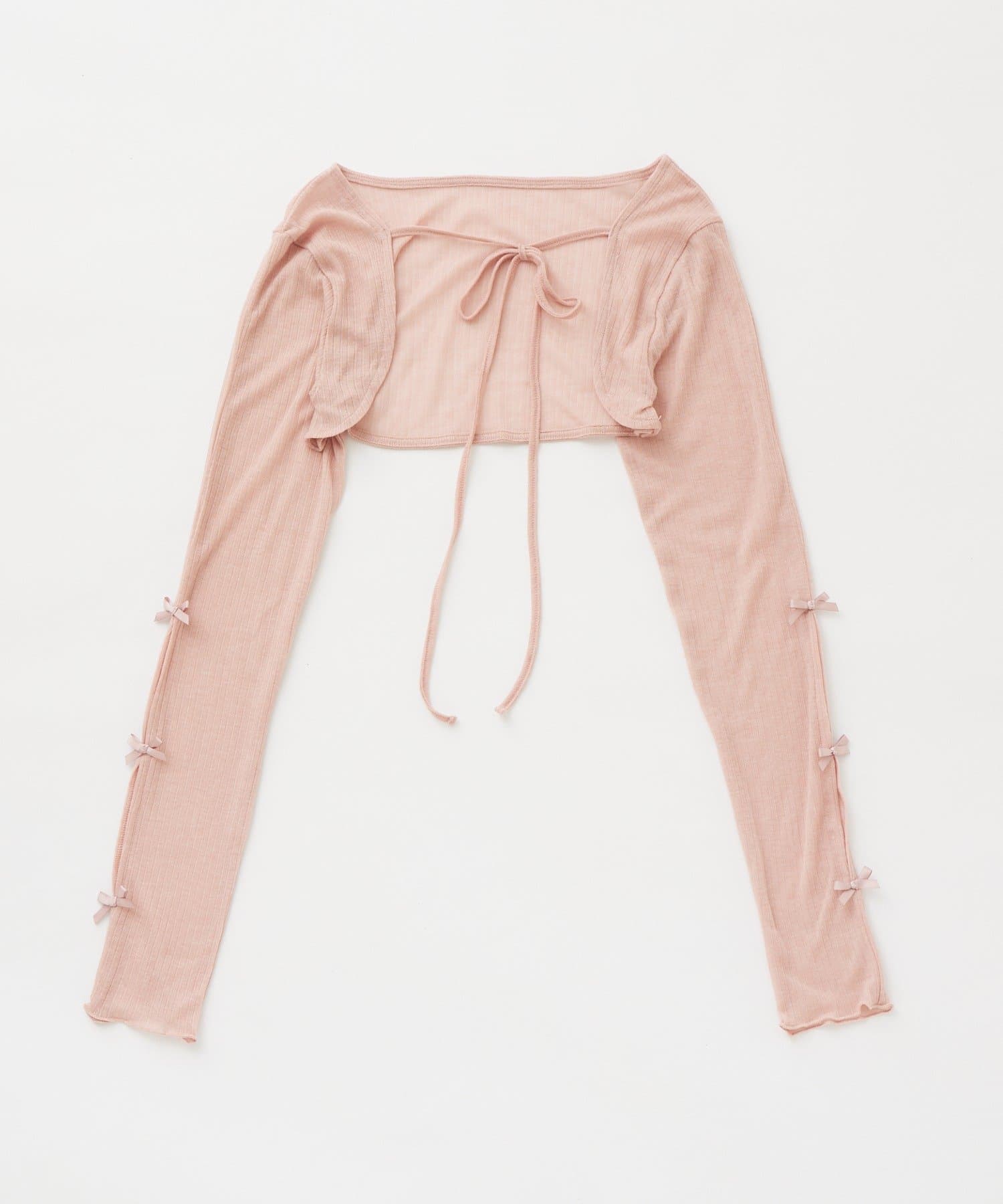 OUTLET(アウトレット) 【mline】クロップドリボンカーデ