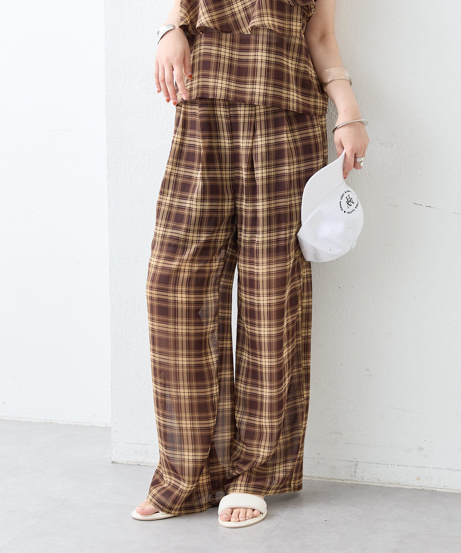 OUTLET(アウトレット) 【mystic】チェックイージーパンツ