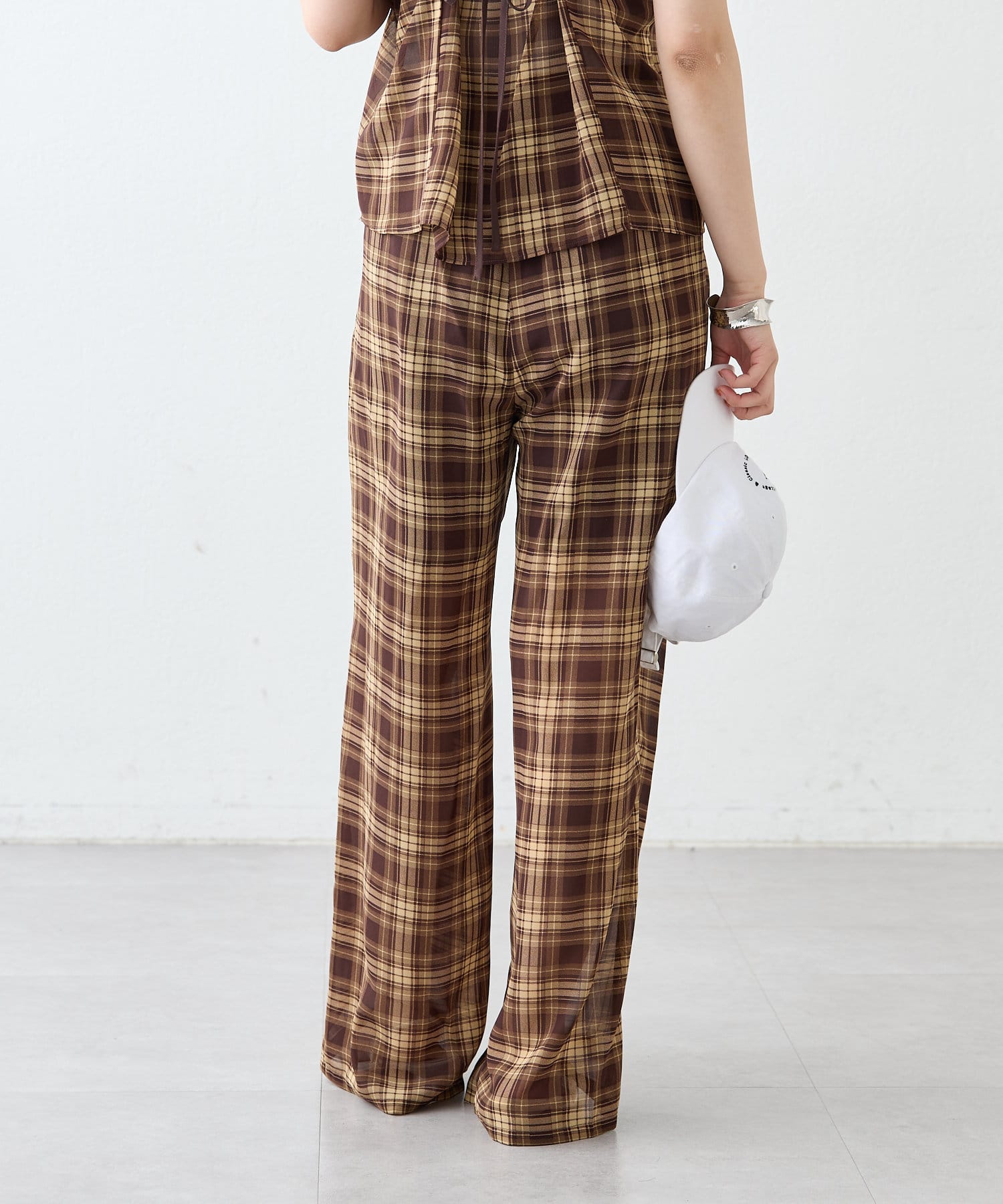 OUTLET(アウトレット) 【mystic】チェックイージーパンツ