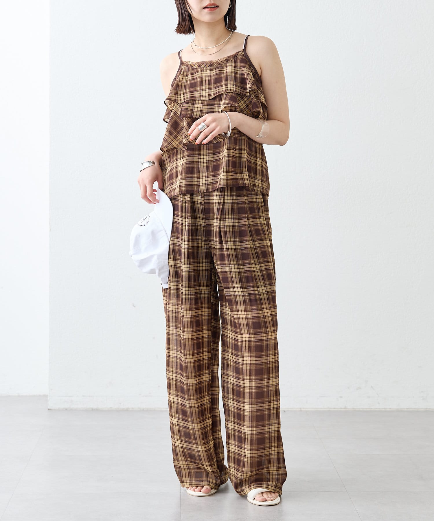 OUTLET(アウトレット) 【mystic】チェックイージーパンツ