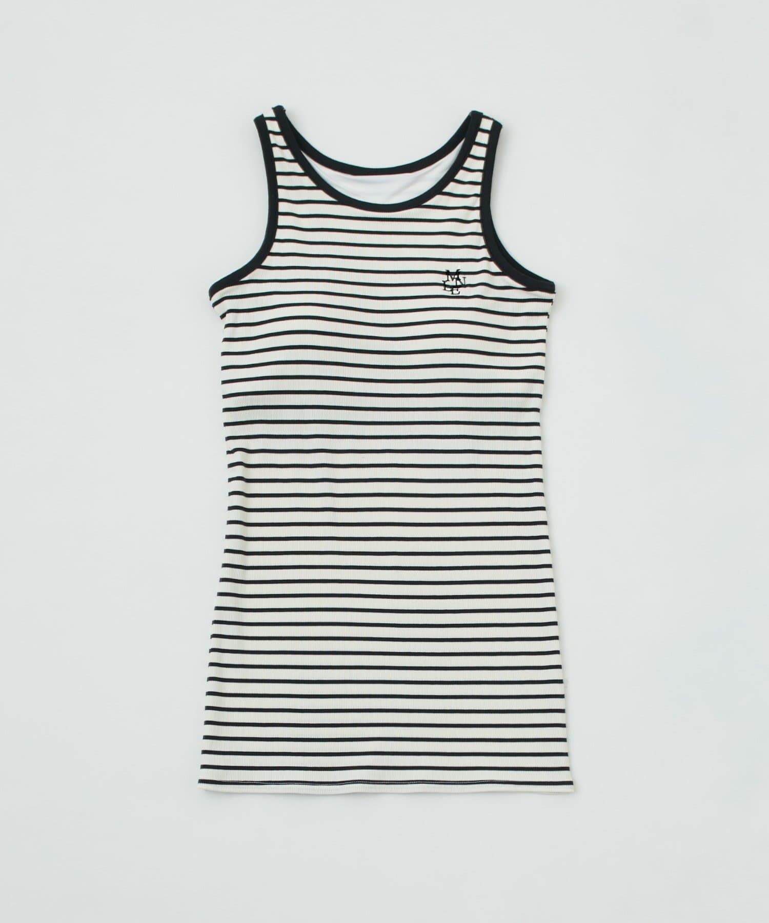 OUTLET(アウトレット) 【mline】ロゴボーダー カットワンピース