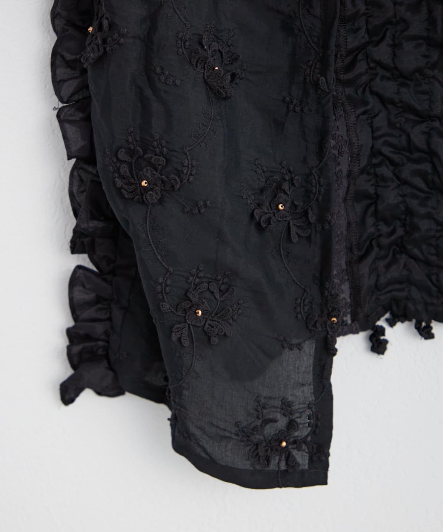 OUTLET(アウトレット) 【mystic】frill rayon shantung apron skirt