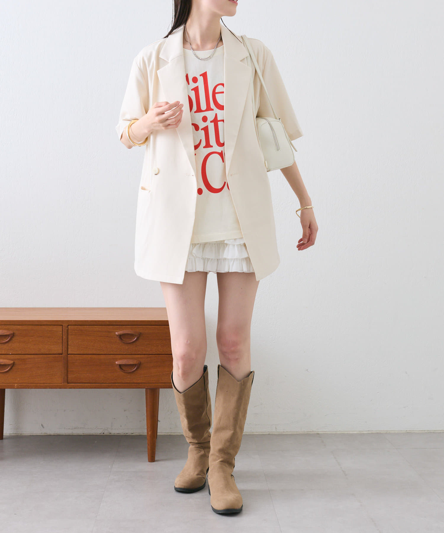 OUTLET(アウトレット) 【mystic】フリルティアードミニスカート