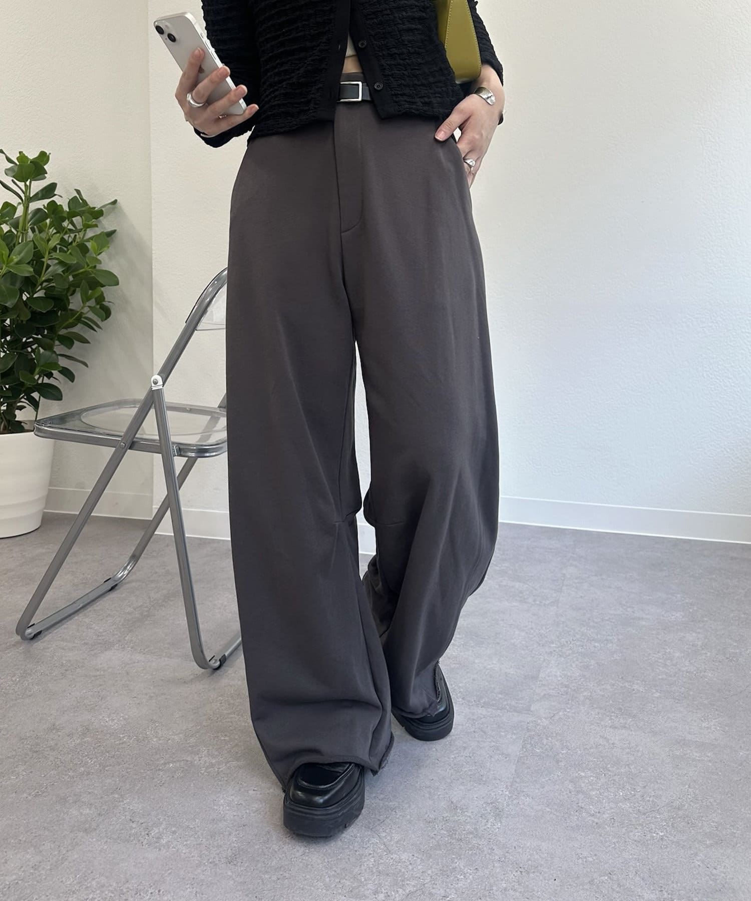 OUTLET(アウトレット) 【mystic】カーブスウェットパンツ