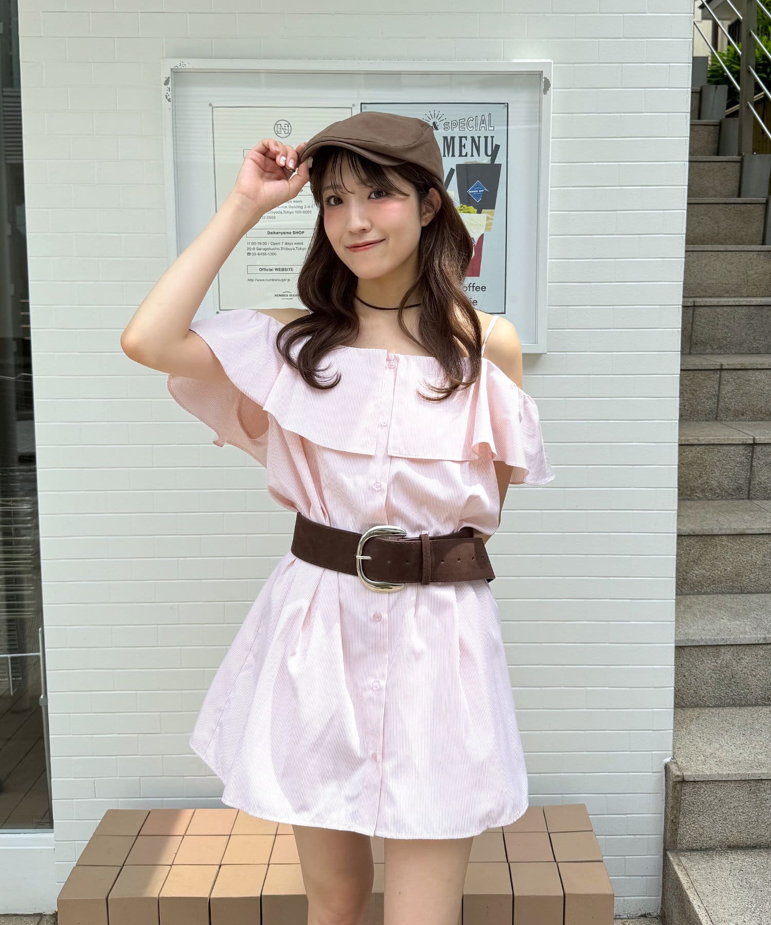 OUTLET(アウトレット) 【mline】オフショルシャツミニワンピ