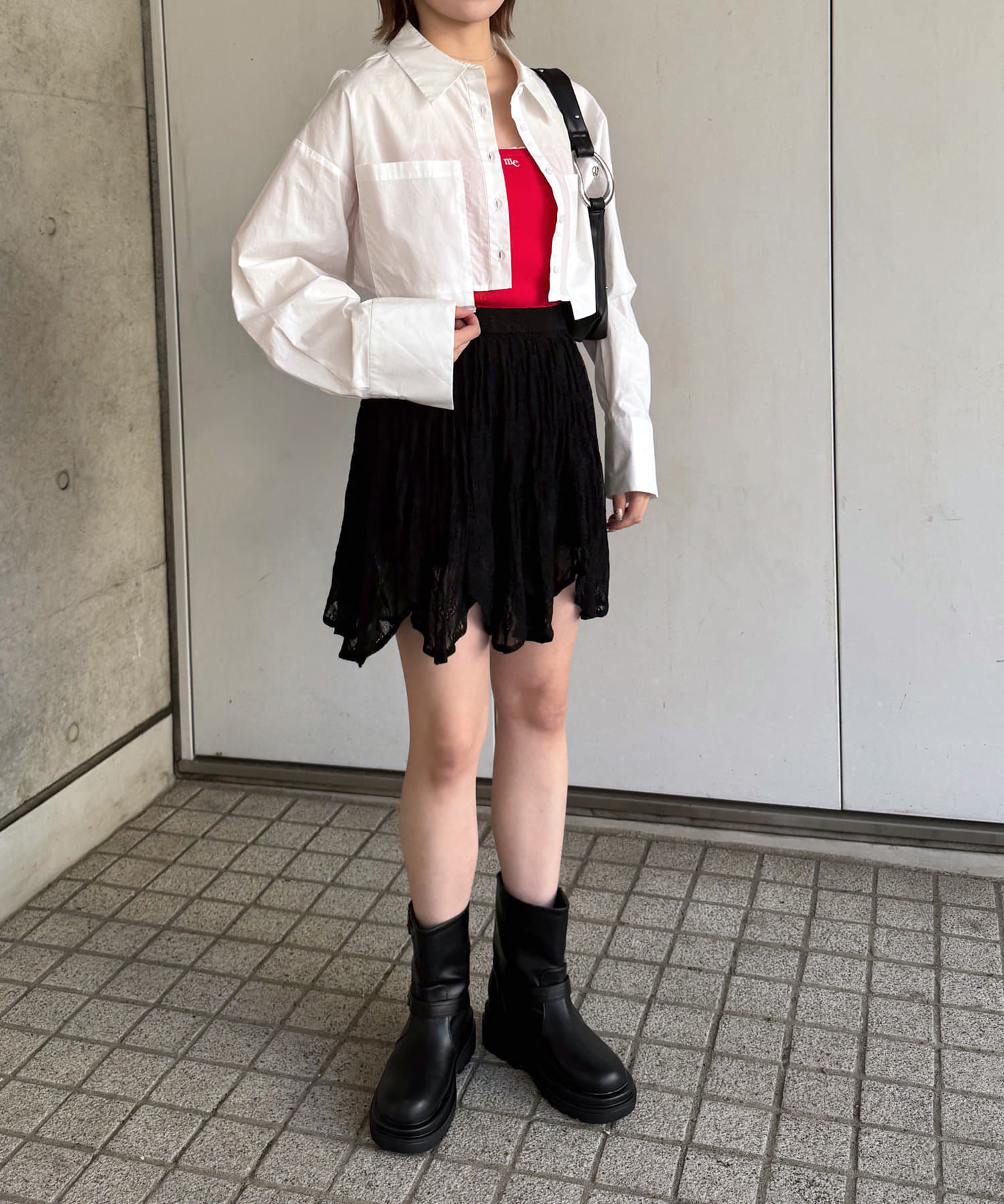 OUTLET(アウトレット) 【mline】ランダムレーススカート