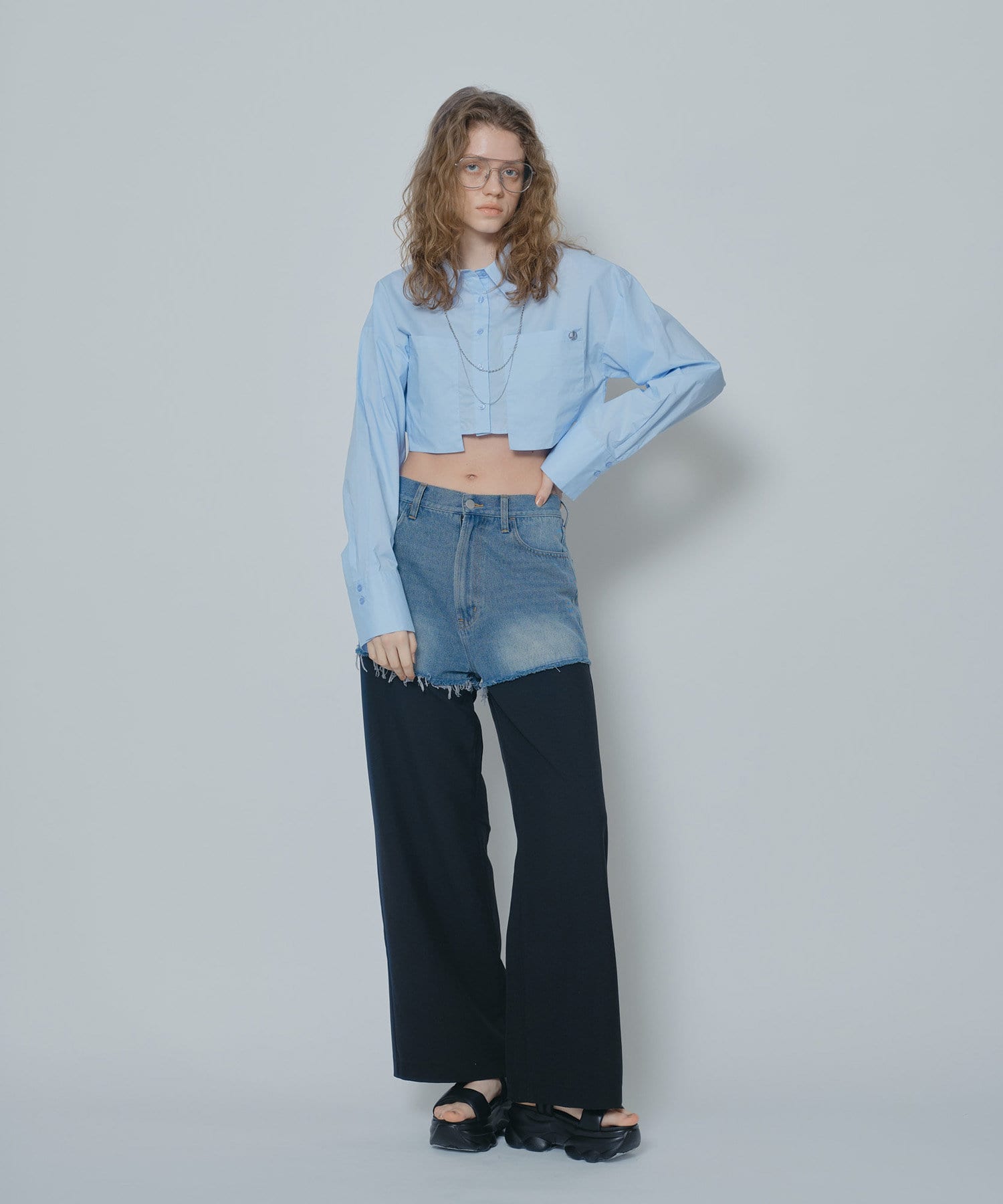 OUTLET(アウトレット) 【mline】レイヤードデニム