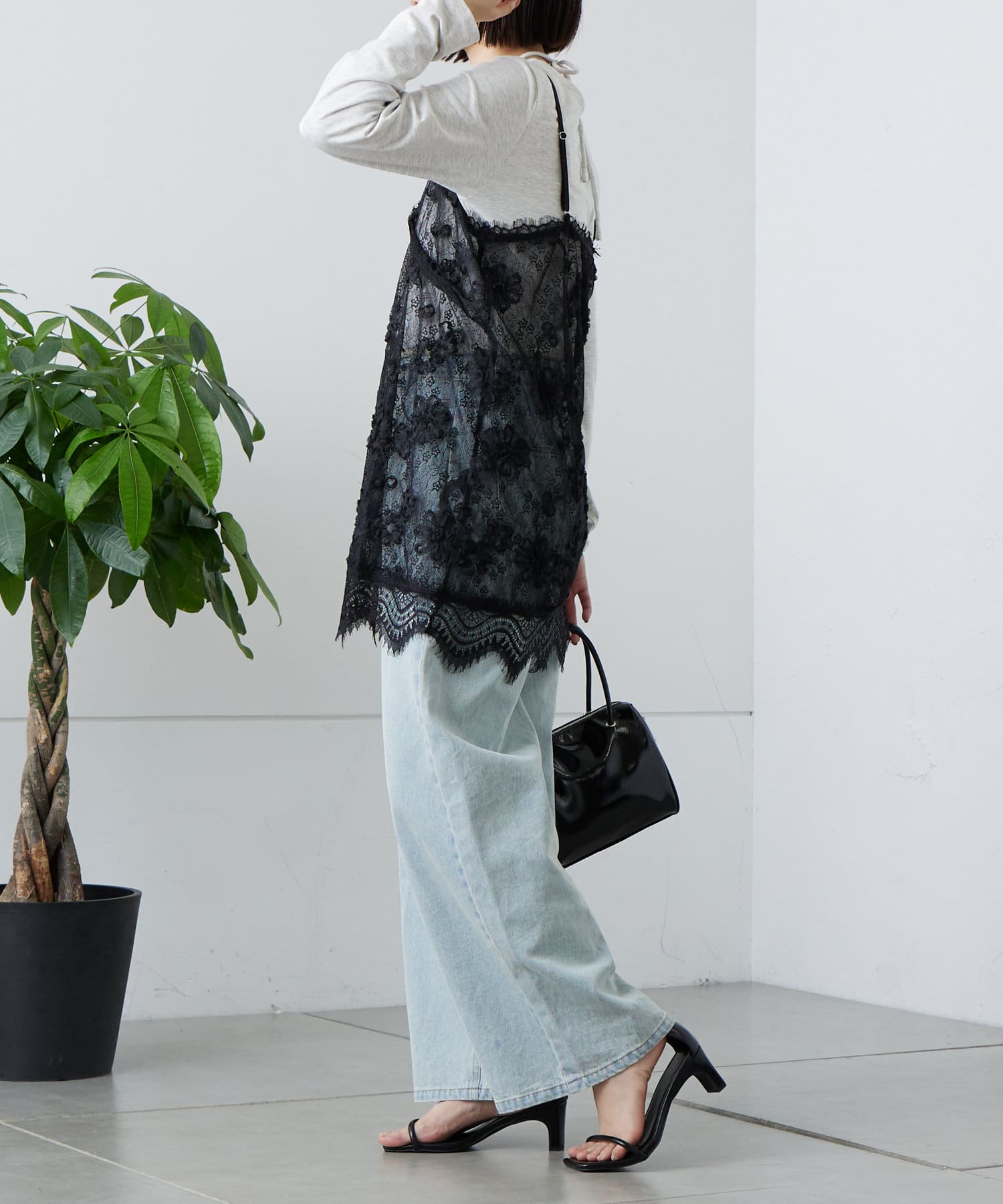 OUTLET(アウトレット) 【mystic】レースVキャミチュニック