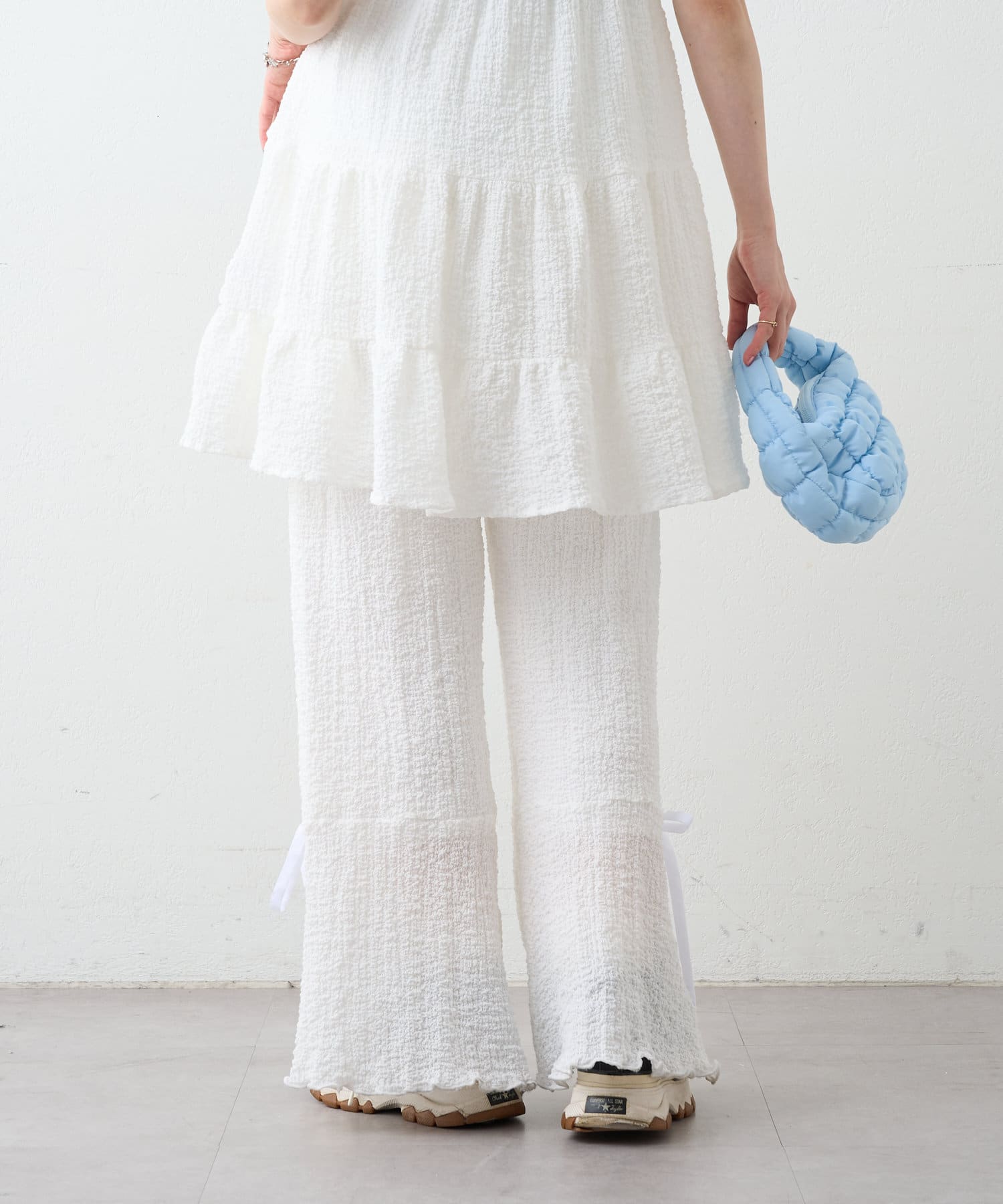 OUTLET(アウトレット) 【w closet】しぼキャミフレアパンツSET