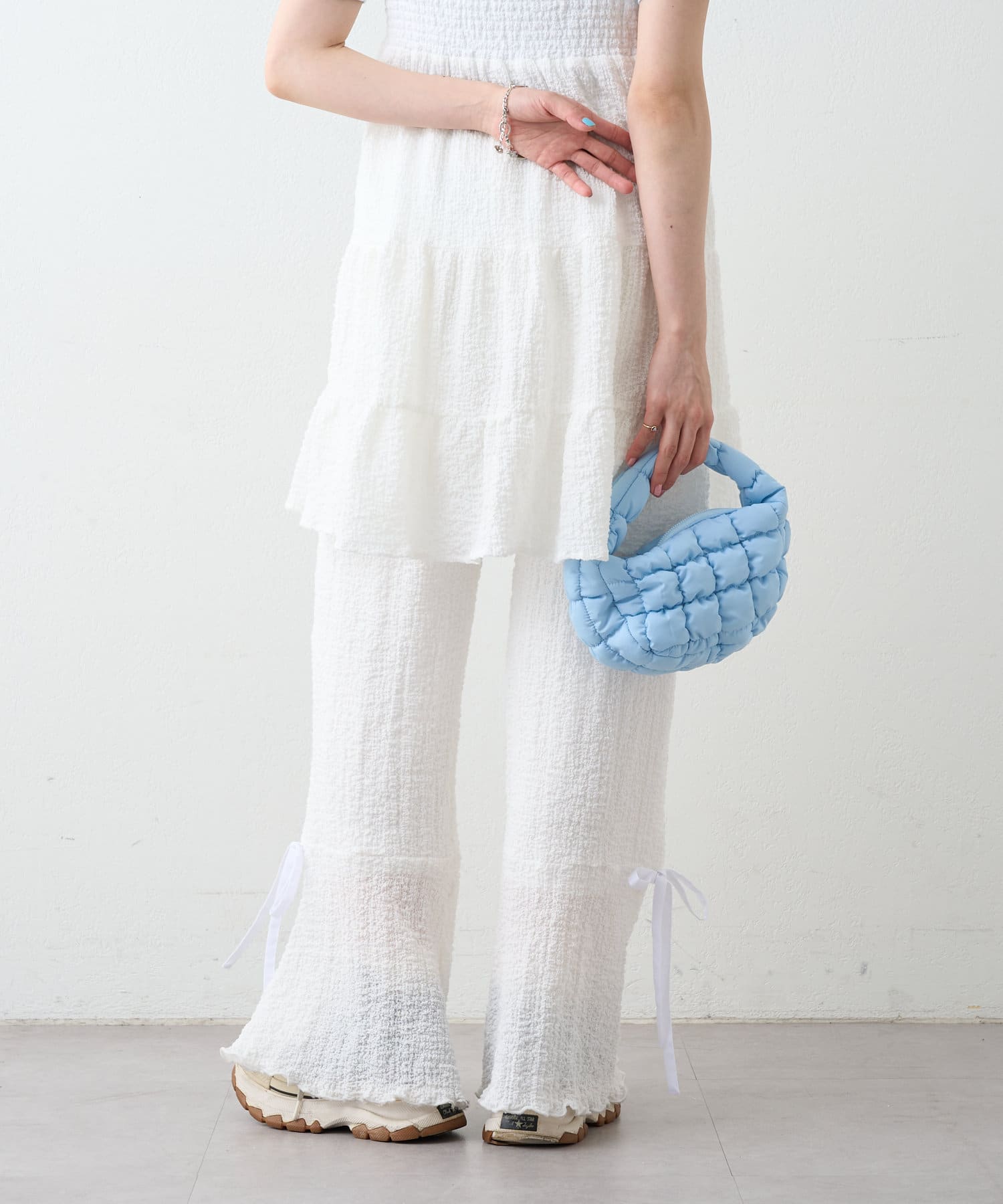 OUTLET(アウトレット) 【w closet】しぼキャミフレアパンツSET