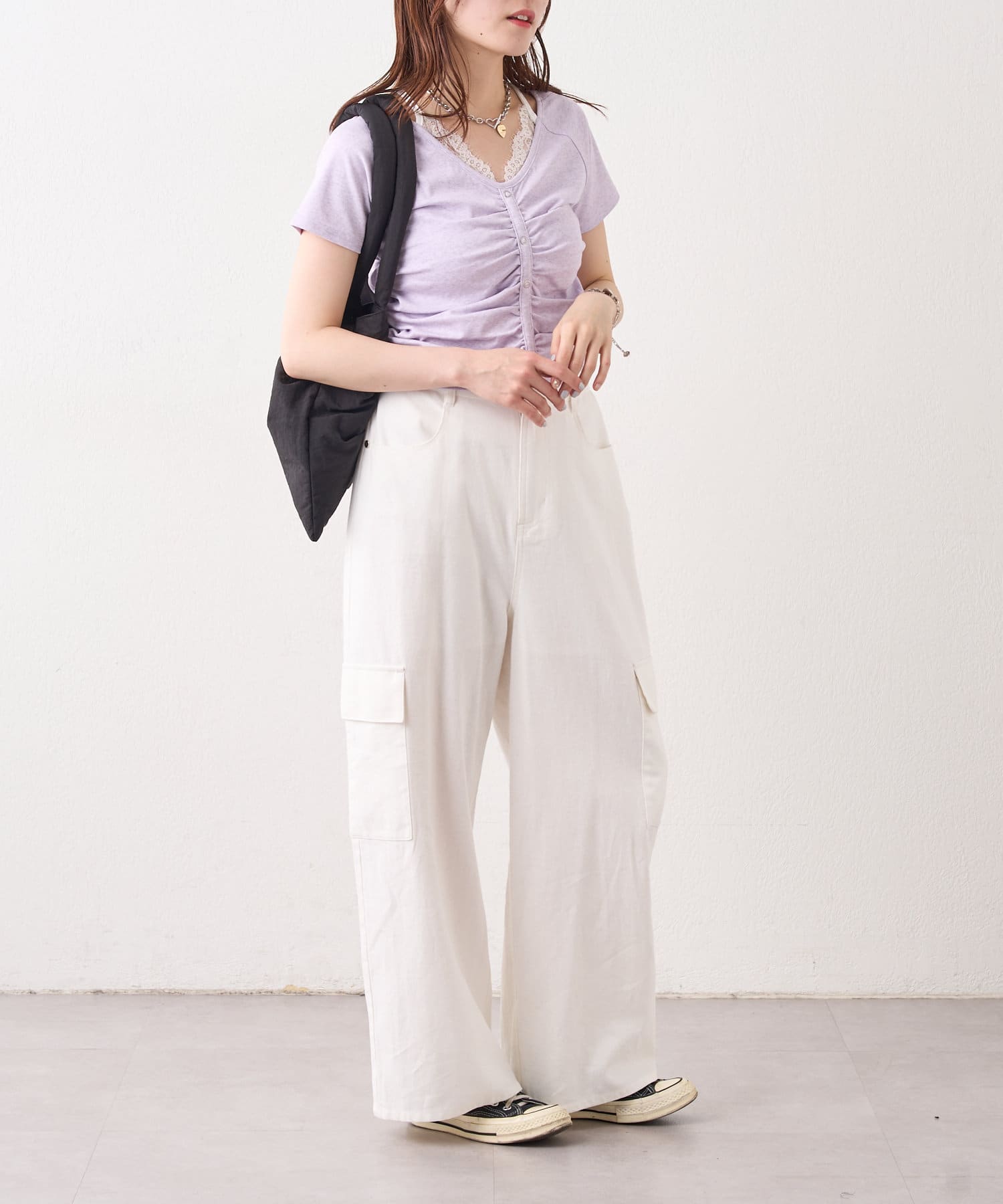 OUTLET(アウトレット) 【w closet】レースキャミレイヤードＴ