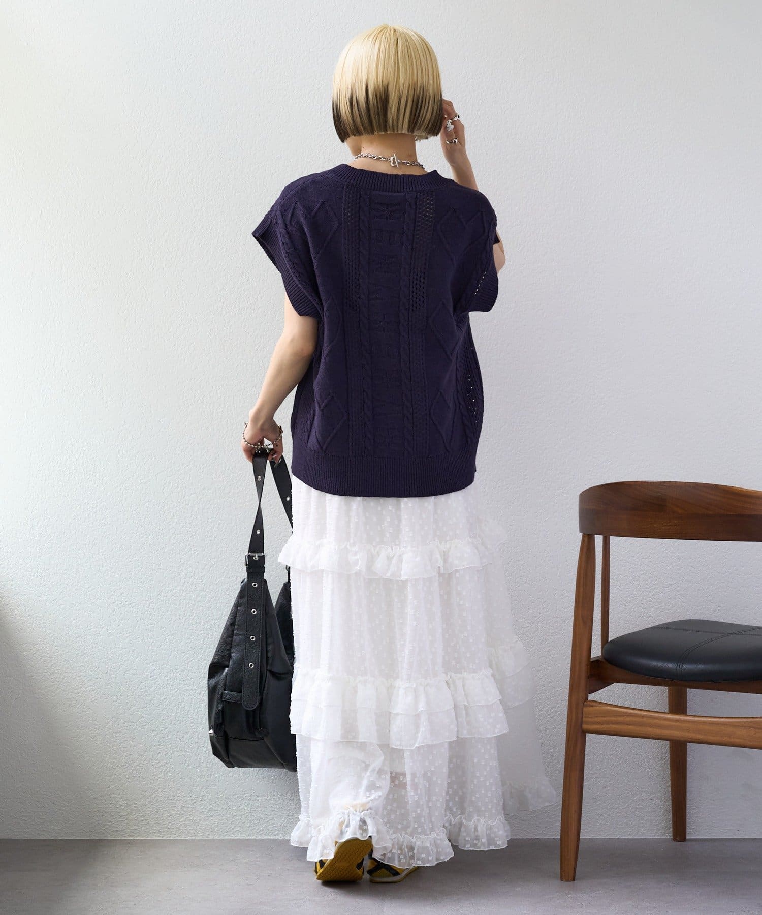 OUTLET(アウトレット) 【w closet】ハート刺繍ニットベスト