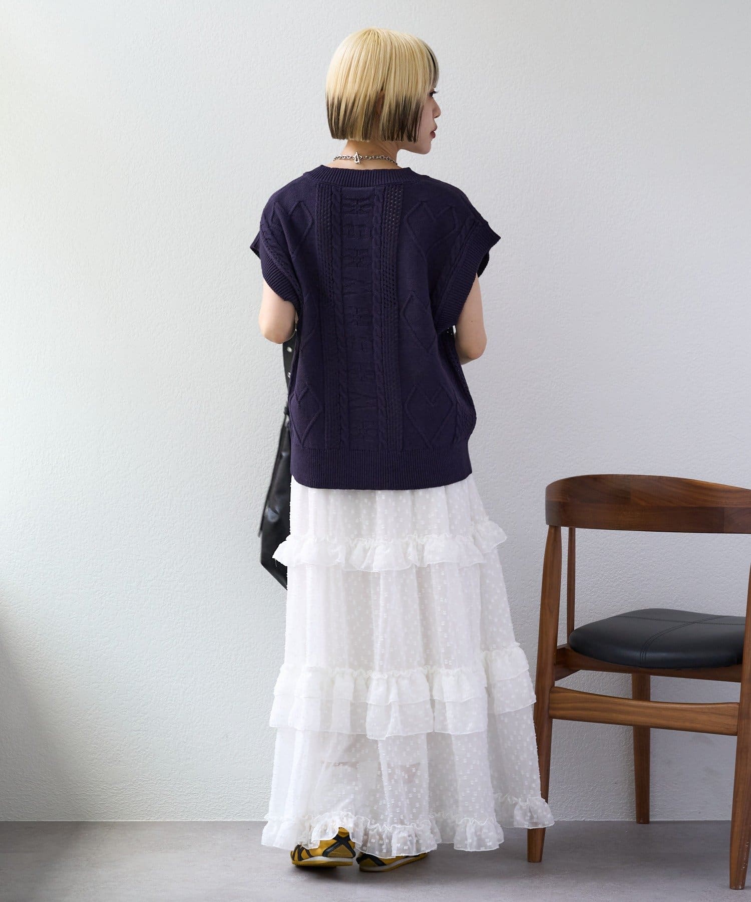 OUTLET(アウトレット) 【w closet】ハート刺繍ニットベスト