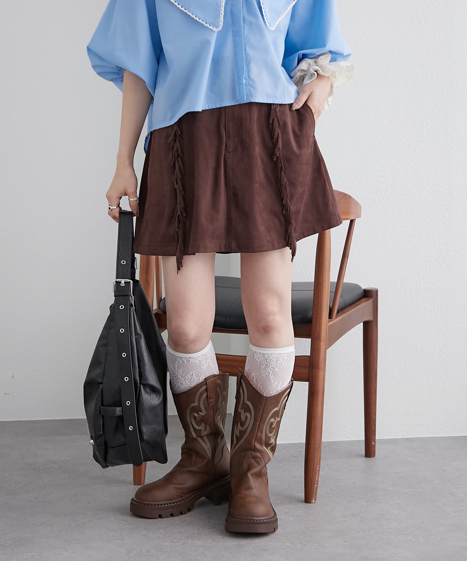 OUTLET(アウトレット) 【w closet】フリンジミニスカパン