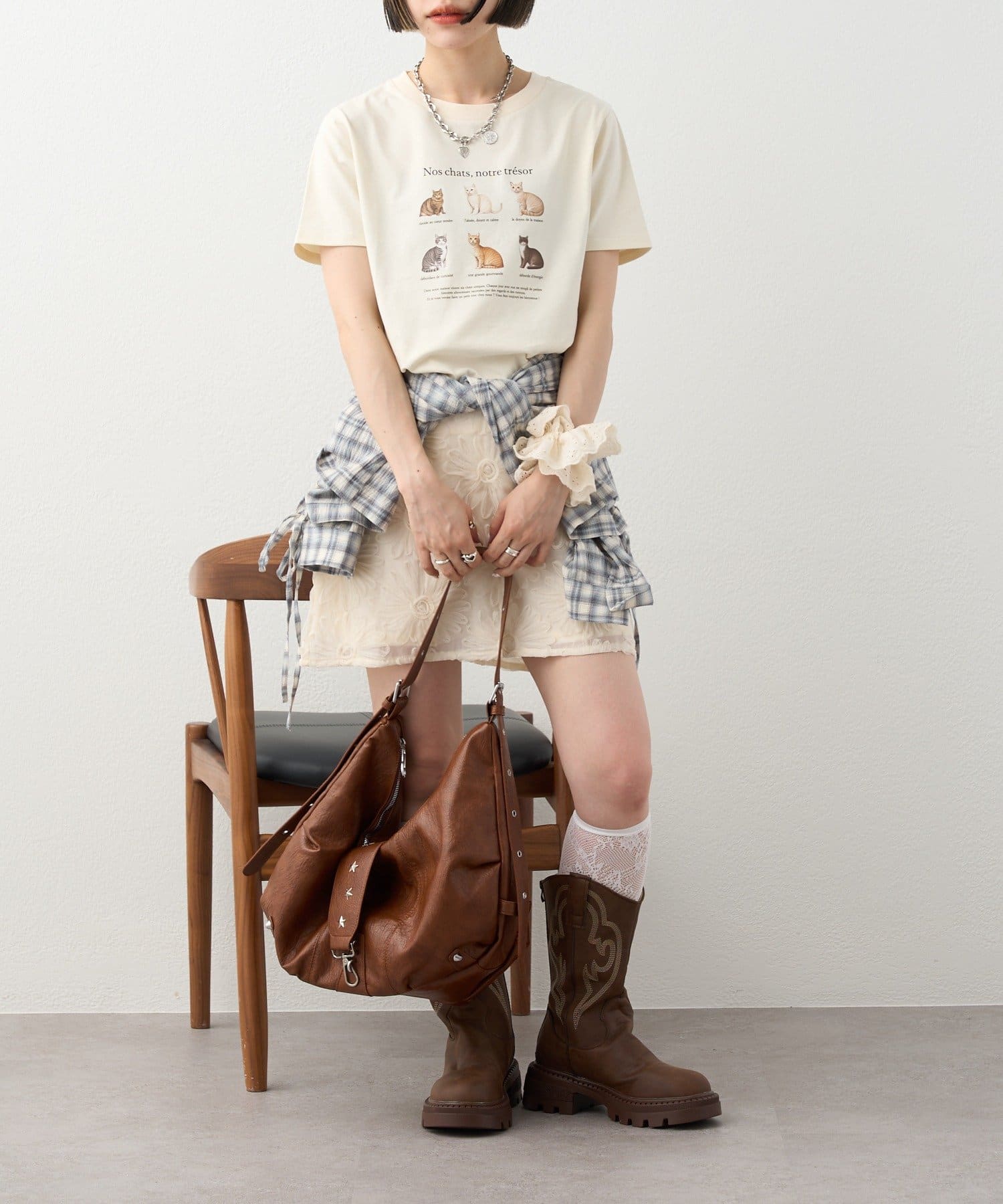 OUTLET(アウトレット) 【w closet】フラワーレースミニスカート