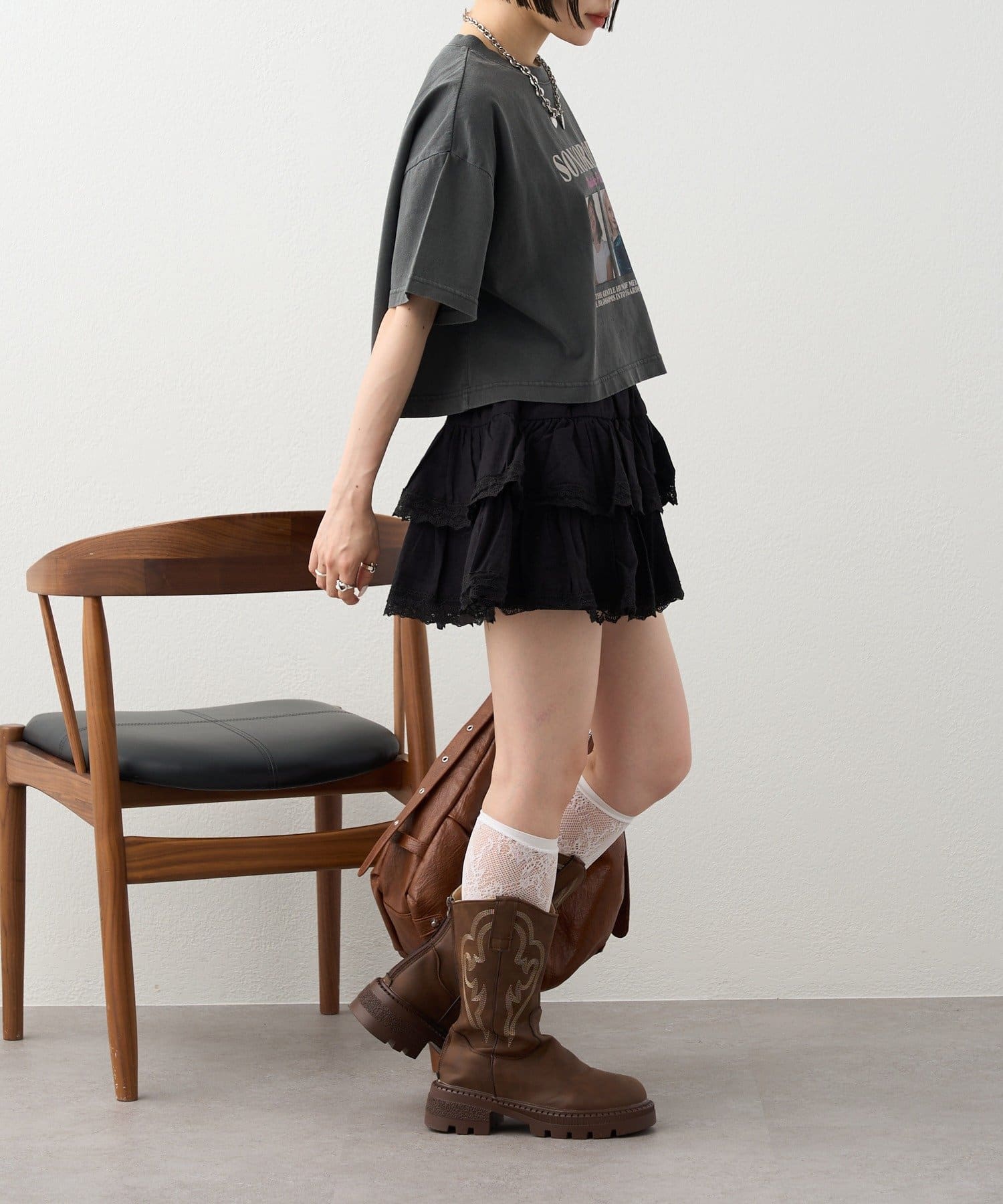 OUTLET(アウトレット) 【w closet】フリルティアードミニスカパン