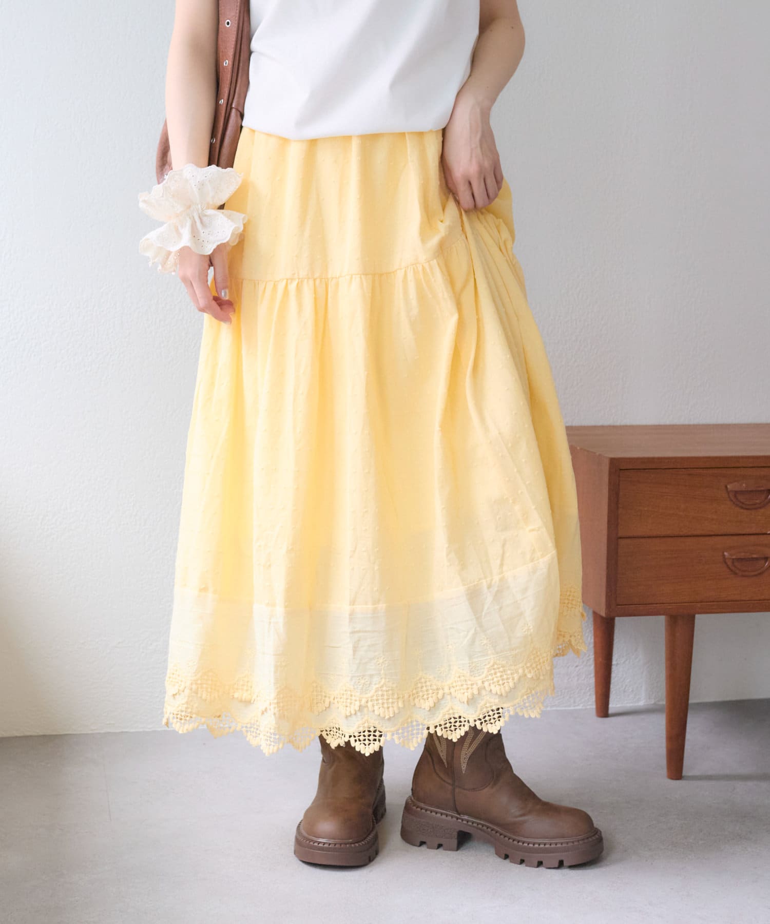 OUTLET(アウトレット) 【w closet】ヴィンテージレーススカート