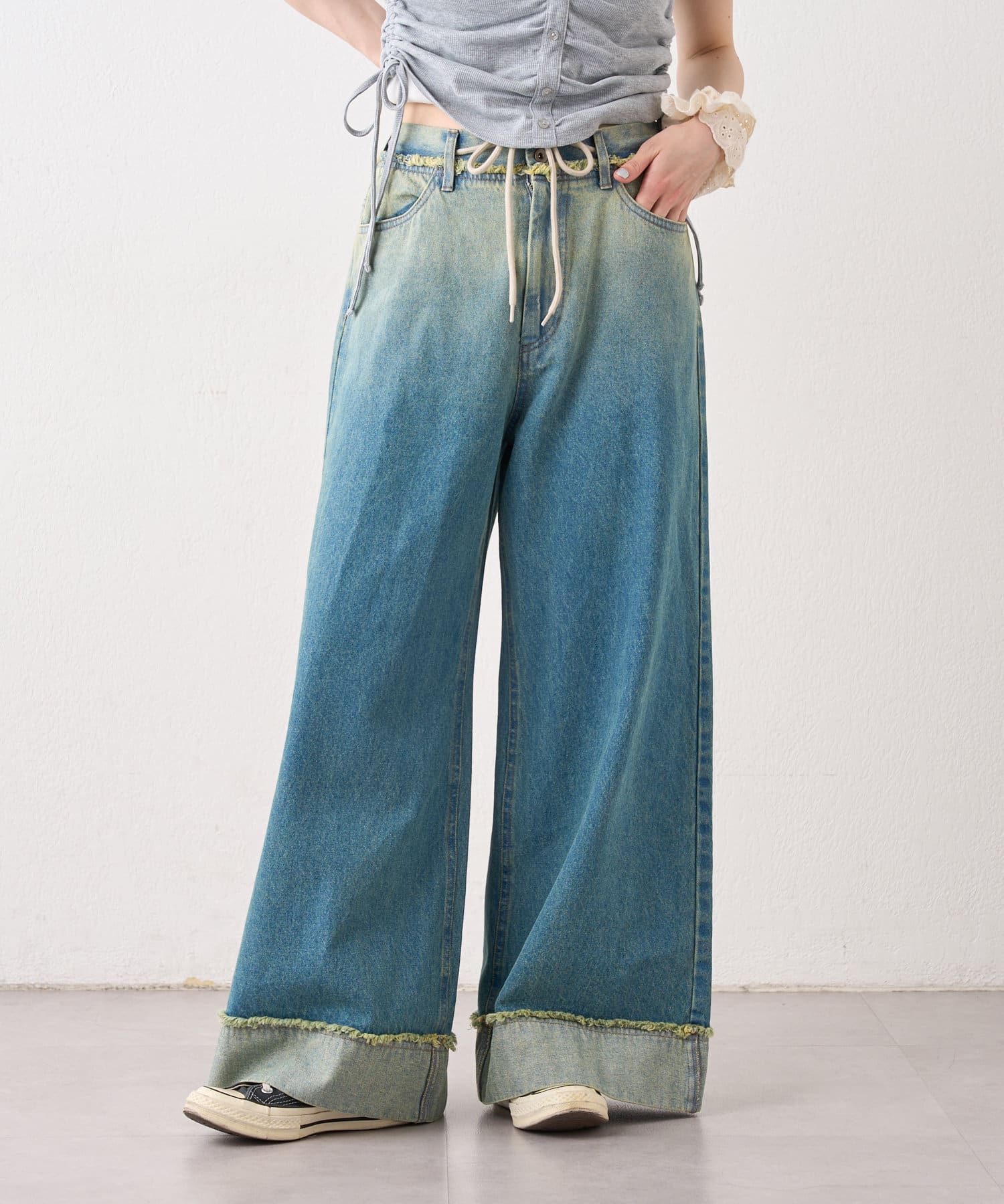 OUTLET(アウトレット) 【w closet】グラデワイドデニム