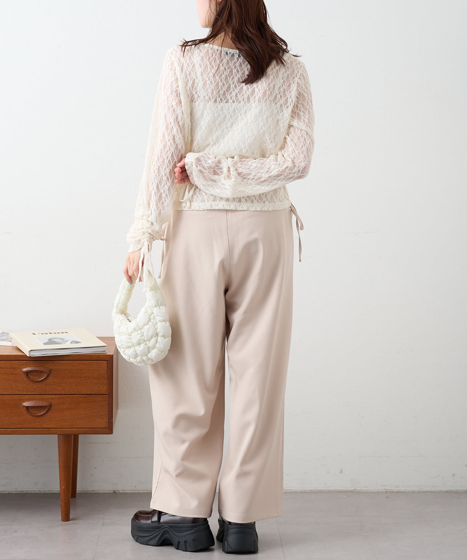 OUTLET(アウトレット) 【w closet】リボンタックパンツ