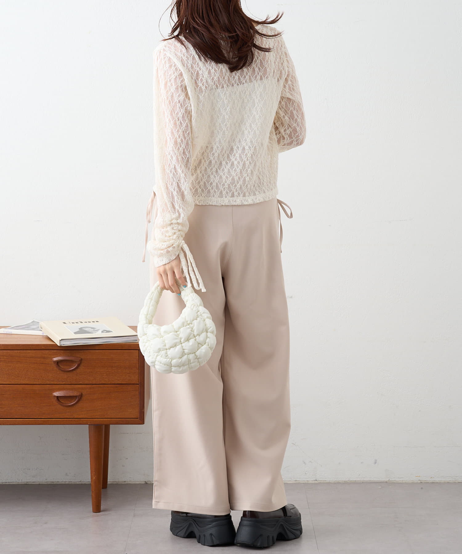 OUTLET(アウトレット) 【w closet】リボンタックパンツ