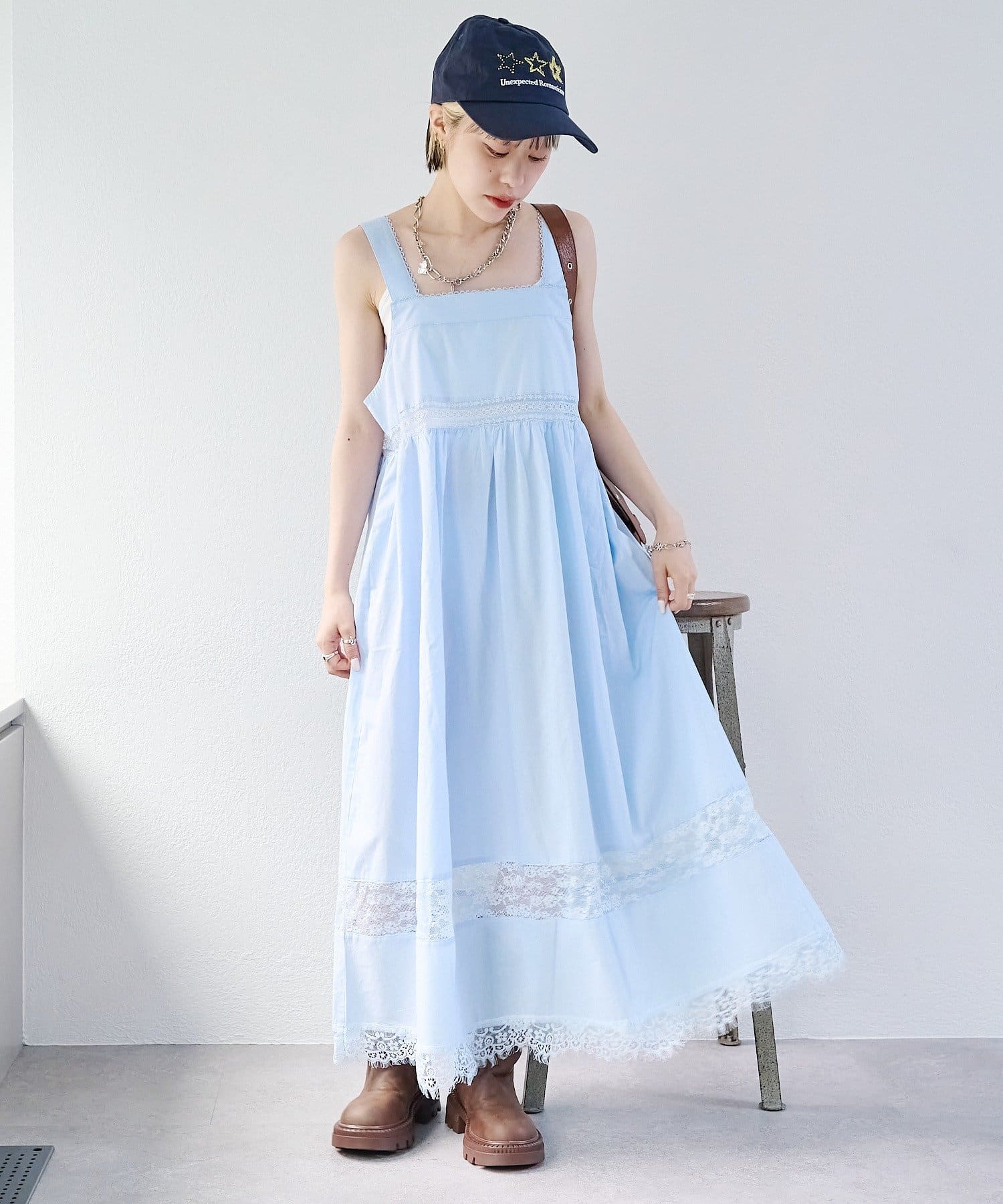 OUTLET(アウトレット) 【w closet】vintageレースロングワンピース