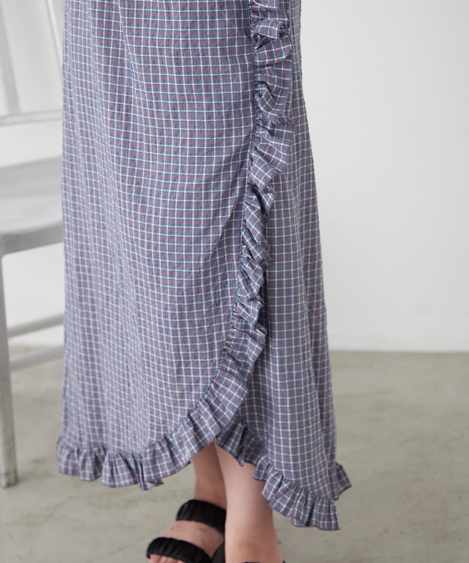 OUTLET(アウトレット) 【w closet】シャーリングチェックキャミOP