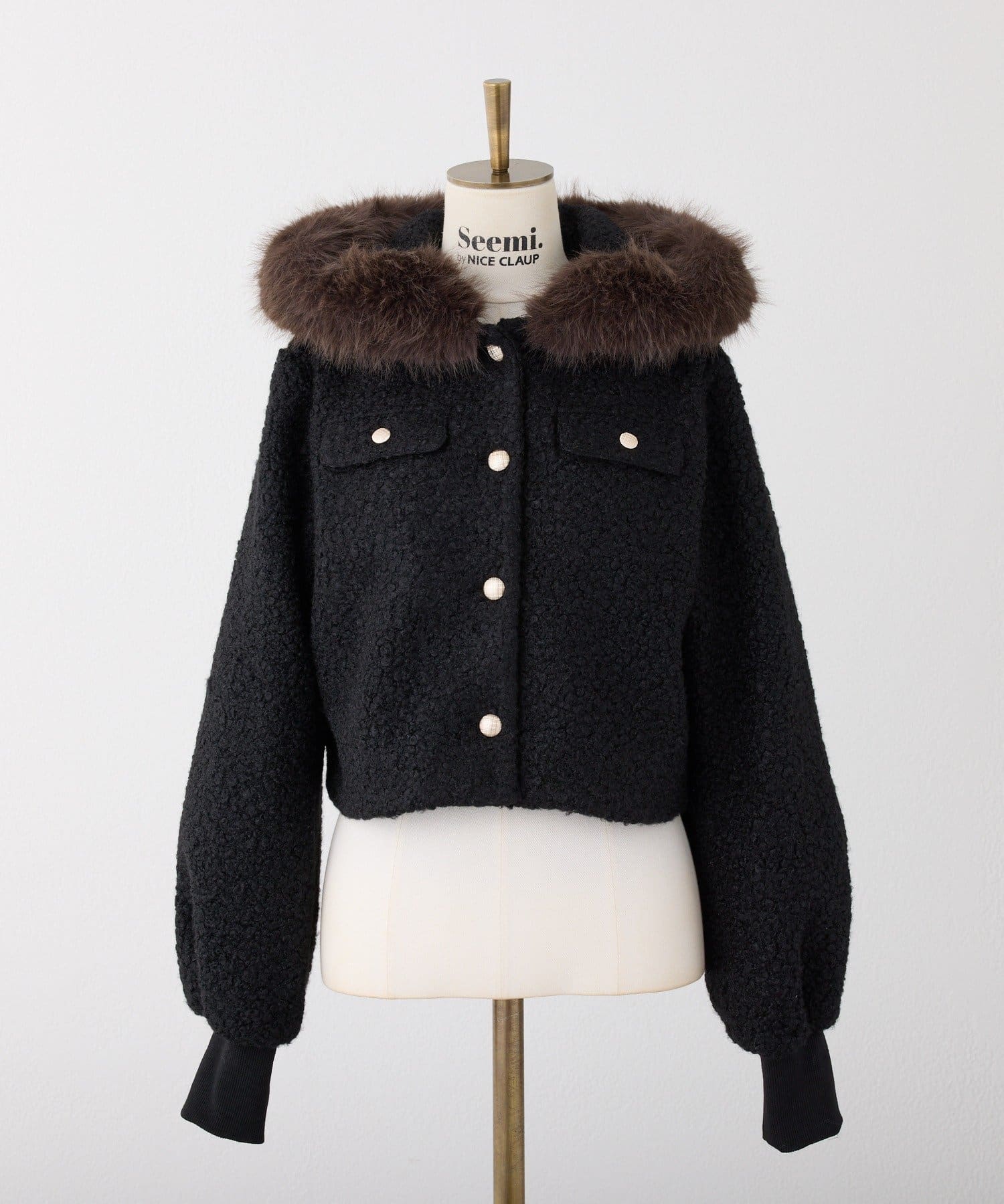 Seemi.by NICE CLAUP(シーミーバイナイスクラップ) 【Seemi.】フェイクファーフードパーカー