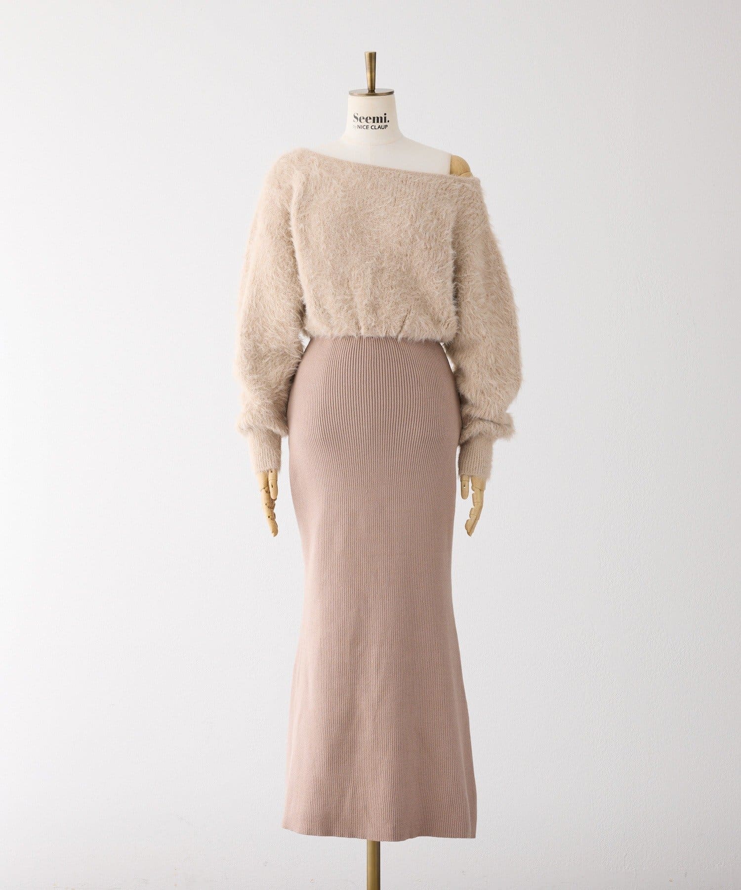 Seemi.by NICE CLAUP(シーミーバイナイスクラップ) 【Seemi.】ドッキングニットワンピース