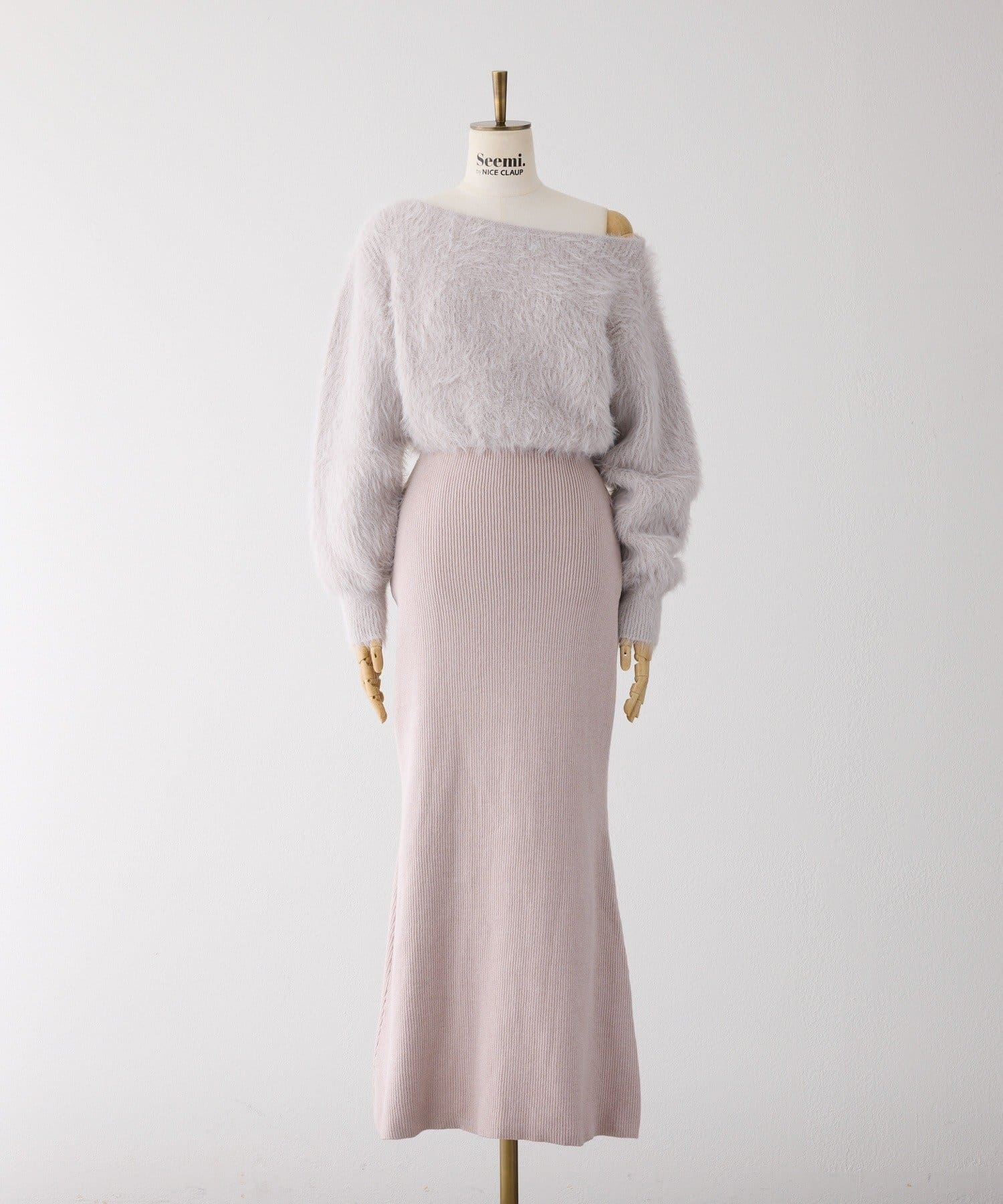 Seemi.by NICE CLAUP(シーミーバイナイスクラップ) 【Seemi.】ドッキングニットワンピース