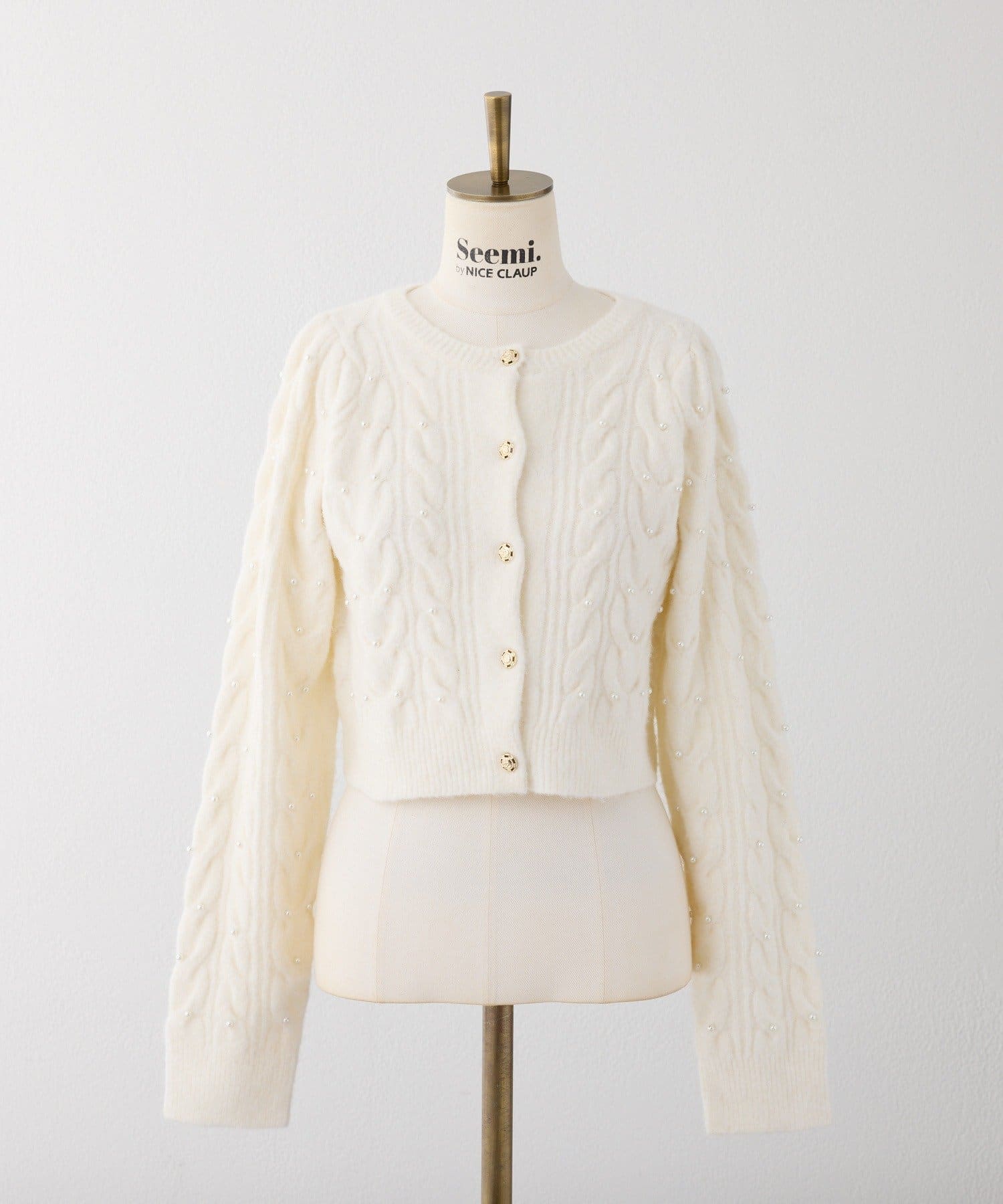 Seemi.by NICE CLAUP(シーミーバイナイスクラップ) 【Seemi.】ビジュースタッズニット