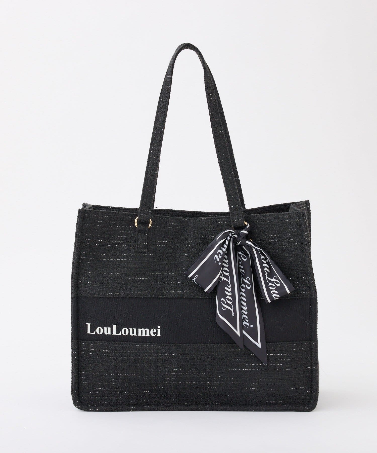 one after another NICE CLAUP(ワンアフターアナザー ナイスクラップ) 【LouLoumei】スカーフ付きツイードキャリーオントートバック