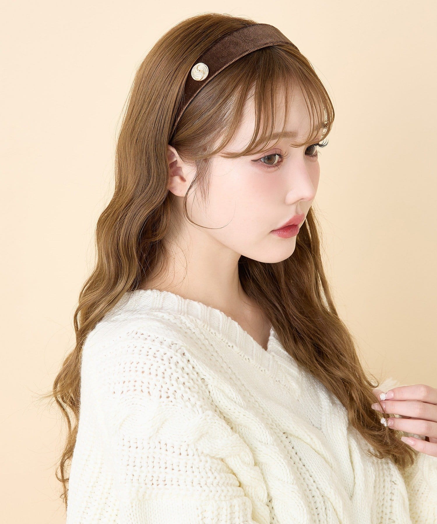 one after another NICE CLAUP(ワンアフターアナザー ナイスクラップ) ゴールドボタン付きカチューシャ