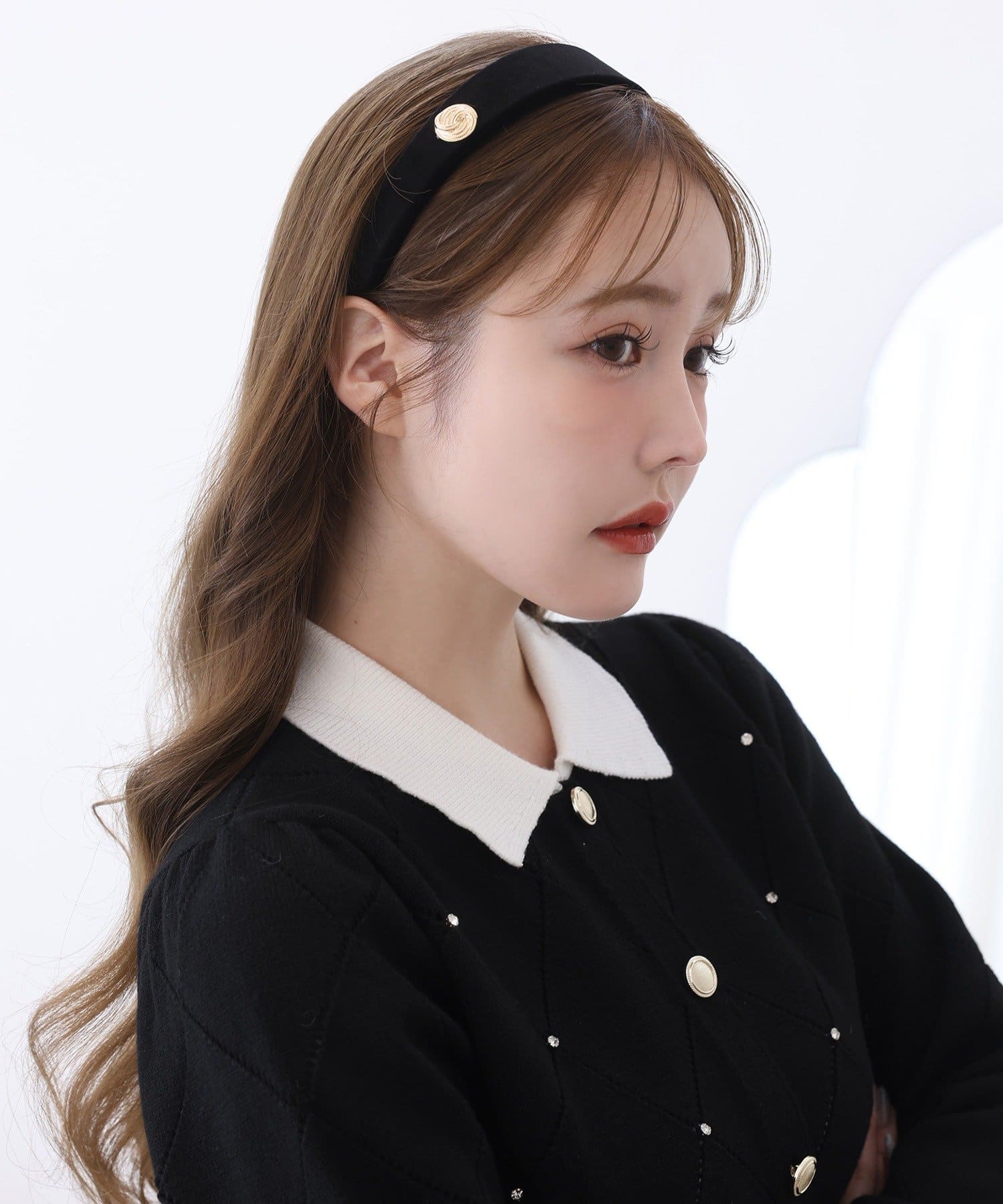 one after another NICE CLAUP(ワンアフターアナザー ナイスクラップ) ゴールドボタン付きカチューシャ