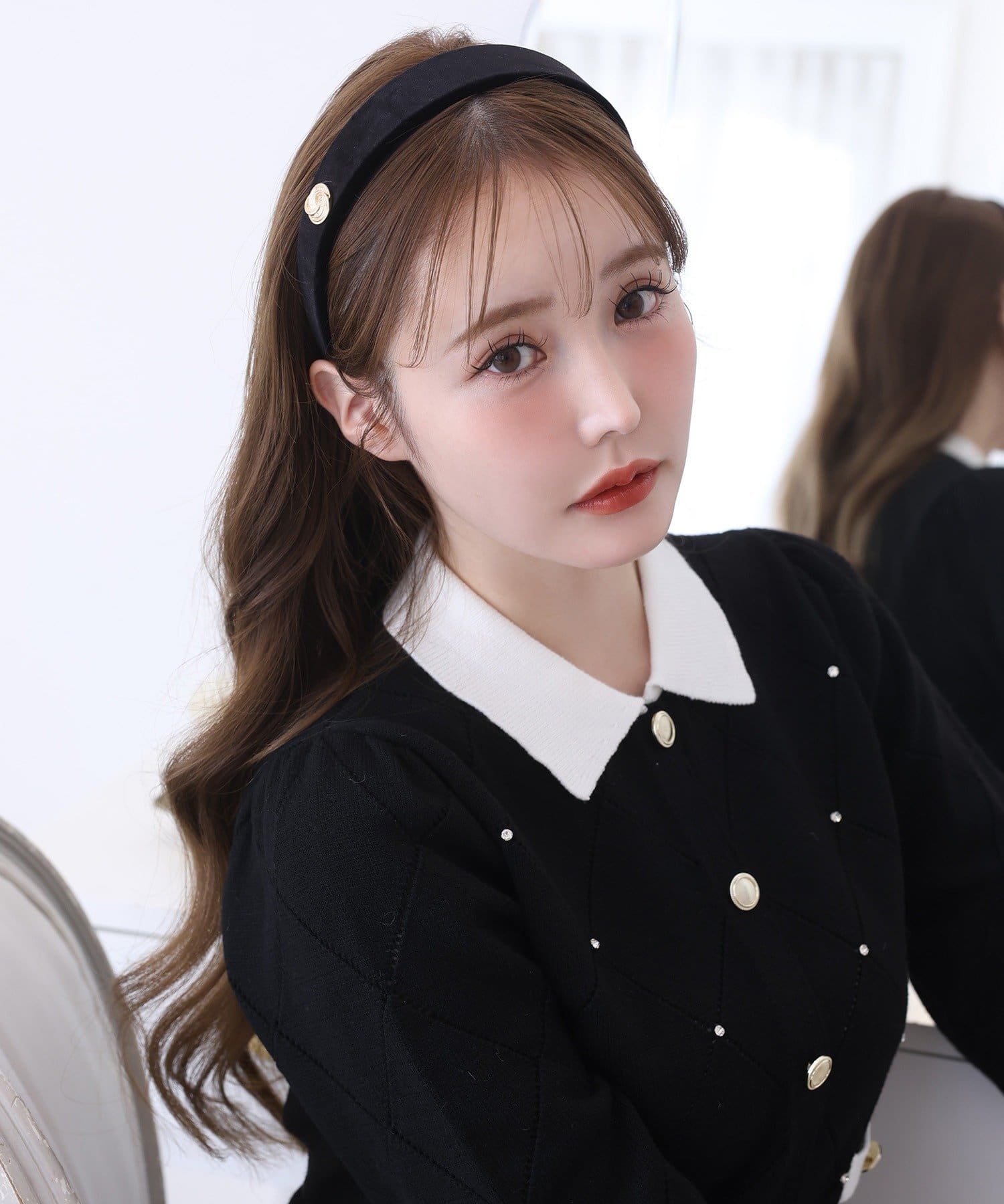 one after another NICE CLAUP(ワンアフターアナザー ナイスクラップ) ゴールドボタン付きカチューシャ