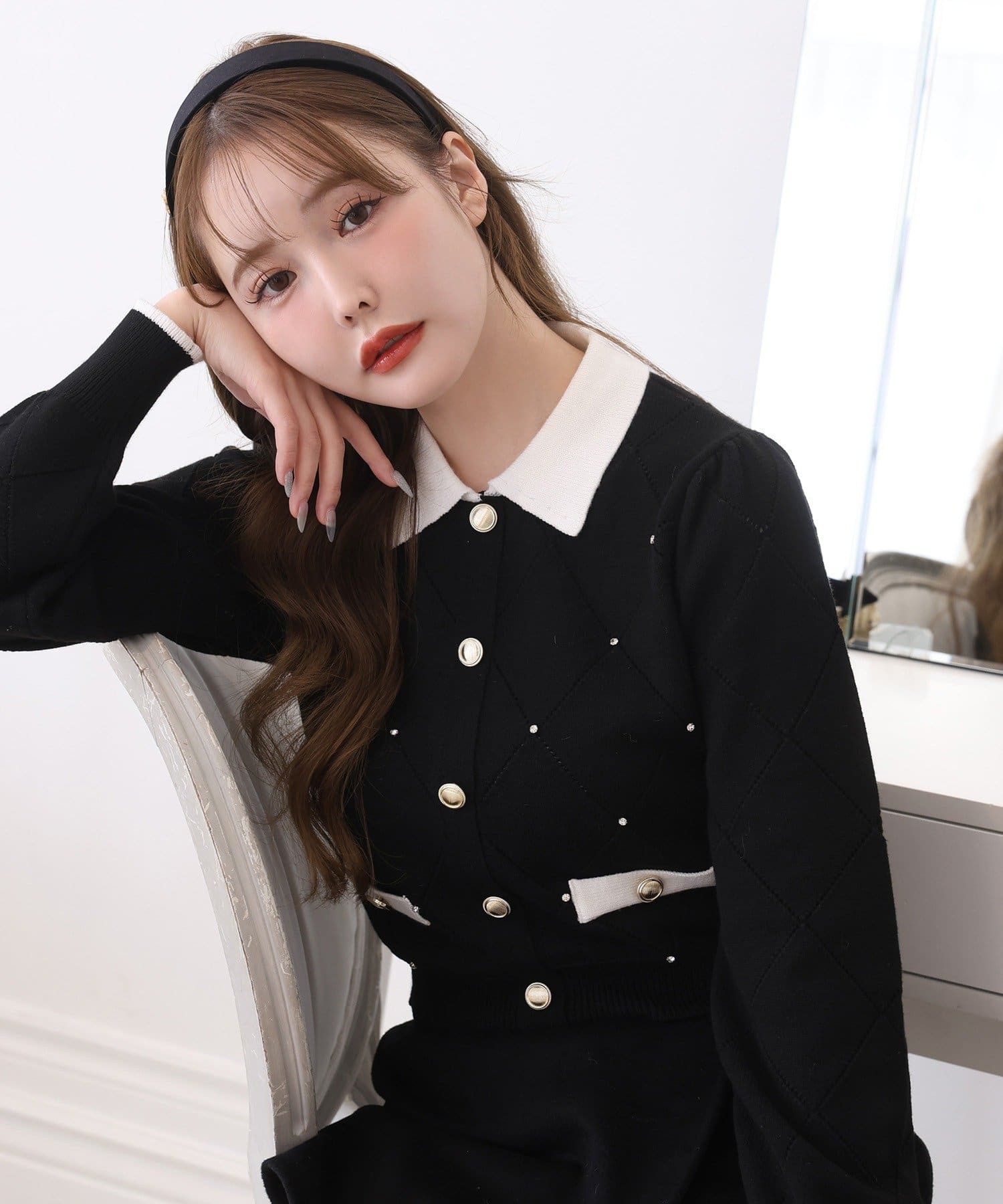 one after another NICE CLAUP(ワンアフターアナザー ナイスクラップ) ゴールドボタン付きカチューシャ