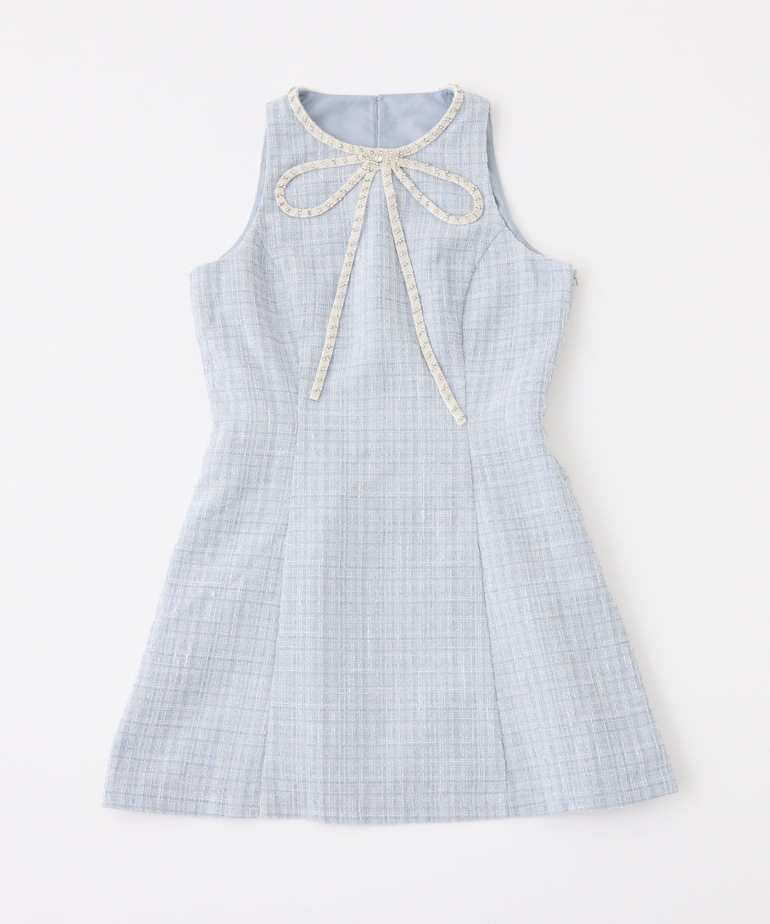 one after another NICE CLAUP(ワンアフターアナザー ナイスクラップ) 【Twinkle Collection】ビジューリボンミニワンピ
