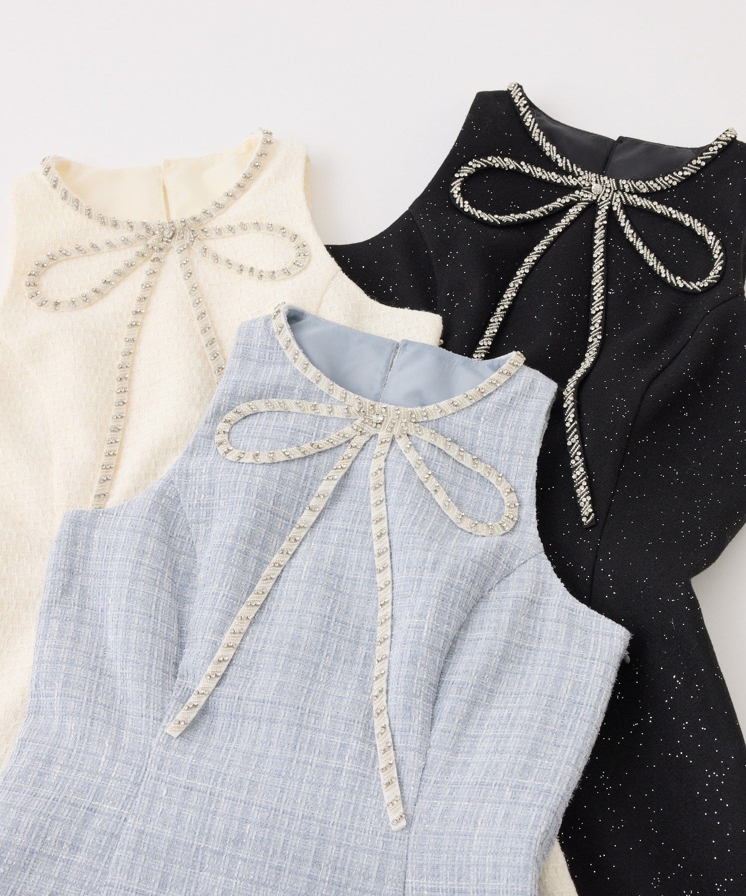 one after another NICE CLAUP(ワンアフターアナザー ナイスクラップ) 【Twinkle Collection】ビジューリボンミニワンピ