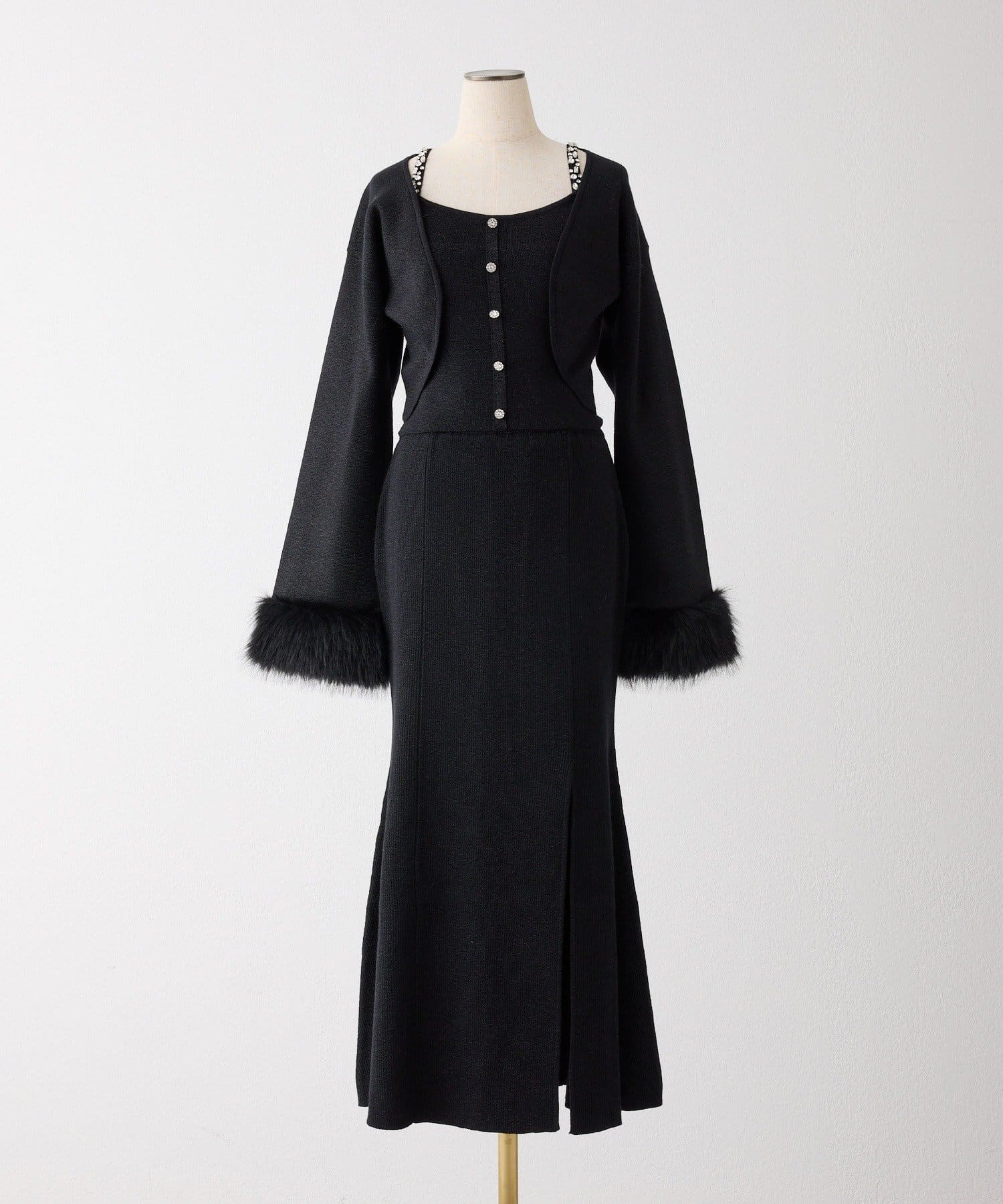 one after another NICE CLAUP(ワンアフターアナザー ナイスクラップ) 【Twinkle Collection】スリット入りニットスカート