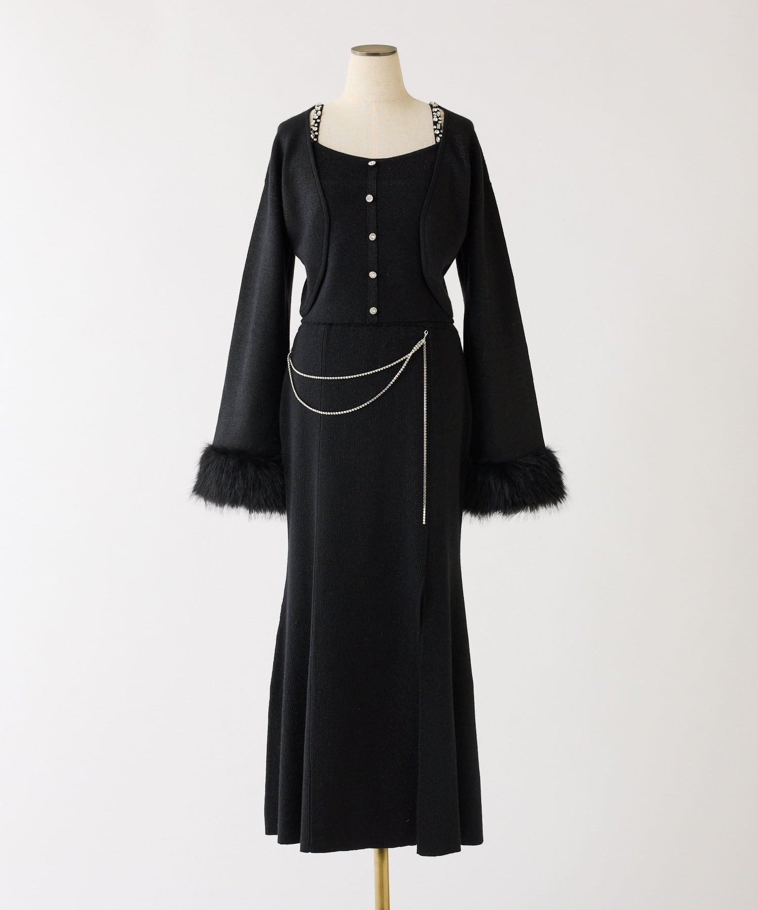 one after another NICE CLAUP(ワンアフターアナザー ナイスクラップ) 【Twinkle Collection】スリット入りニットスカート