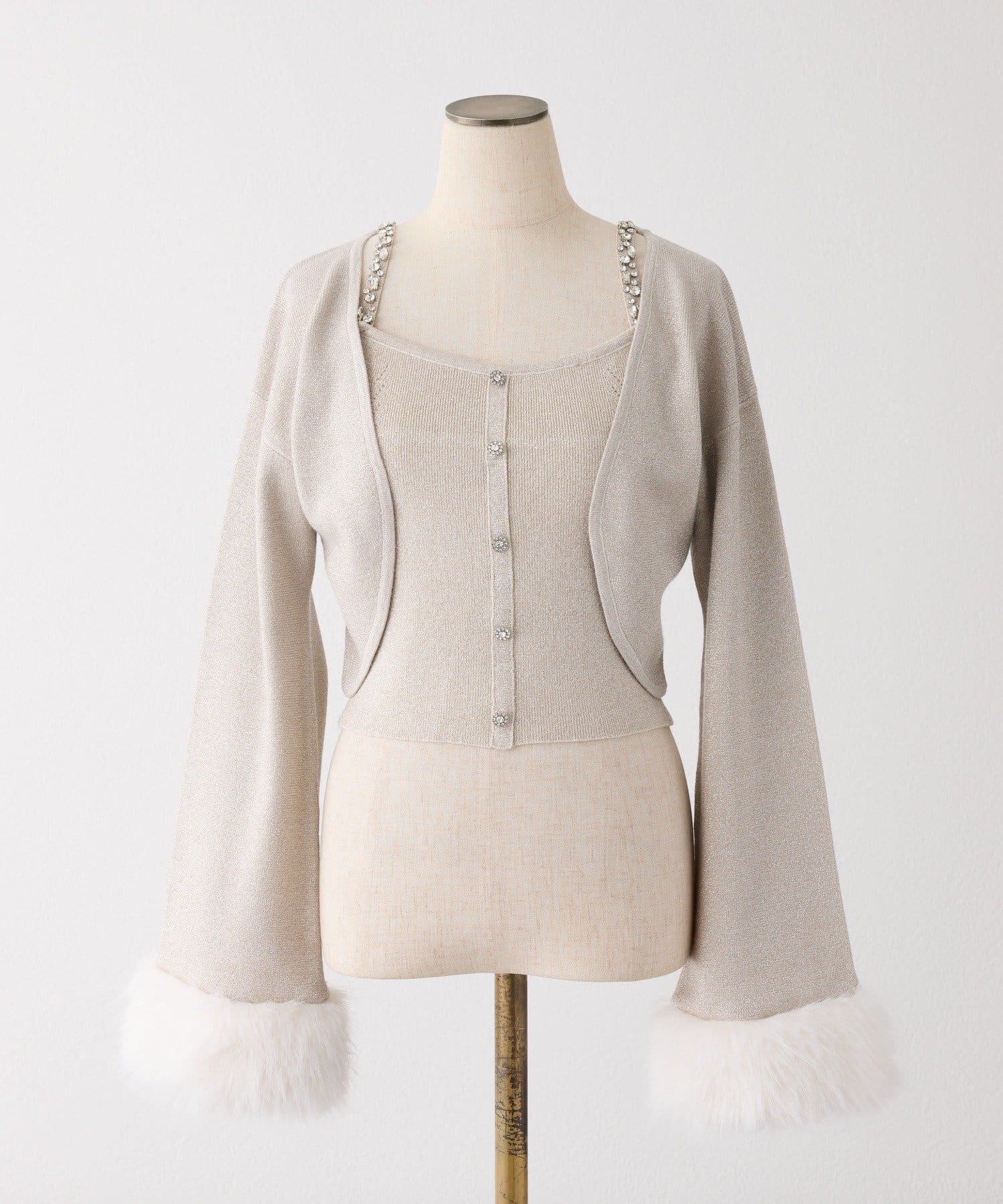 one after another NICE CLAUP(ワンアフターアナザー ナイスクラップ) 【Twinkle Collection】袖ファーボレロ+キラキラビスチェSET