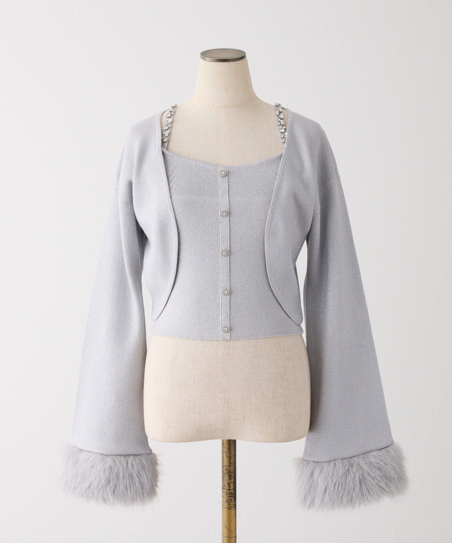 one after another NICE CLAUP(ワンアフターアナザー ナイスクラップ) 【Twinkle Collection】袖ファーボレロ+キラキラビスチェSET