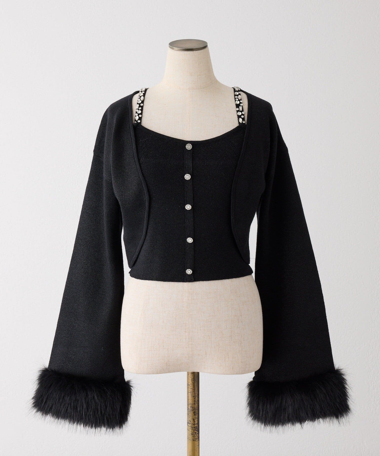 one after another NICE CLAUP(ワンアフターアナザー ナイスクラップ) 【Twinkle Collection】袖ファーボレロ+キラキラビスチェSET