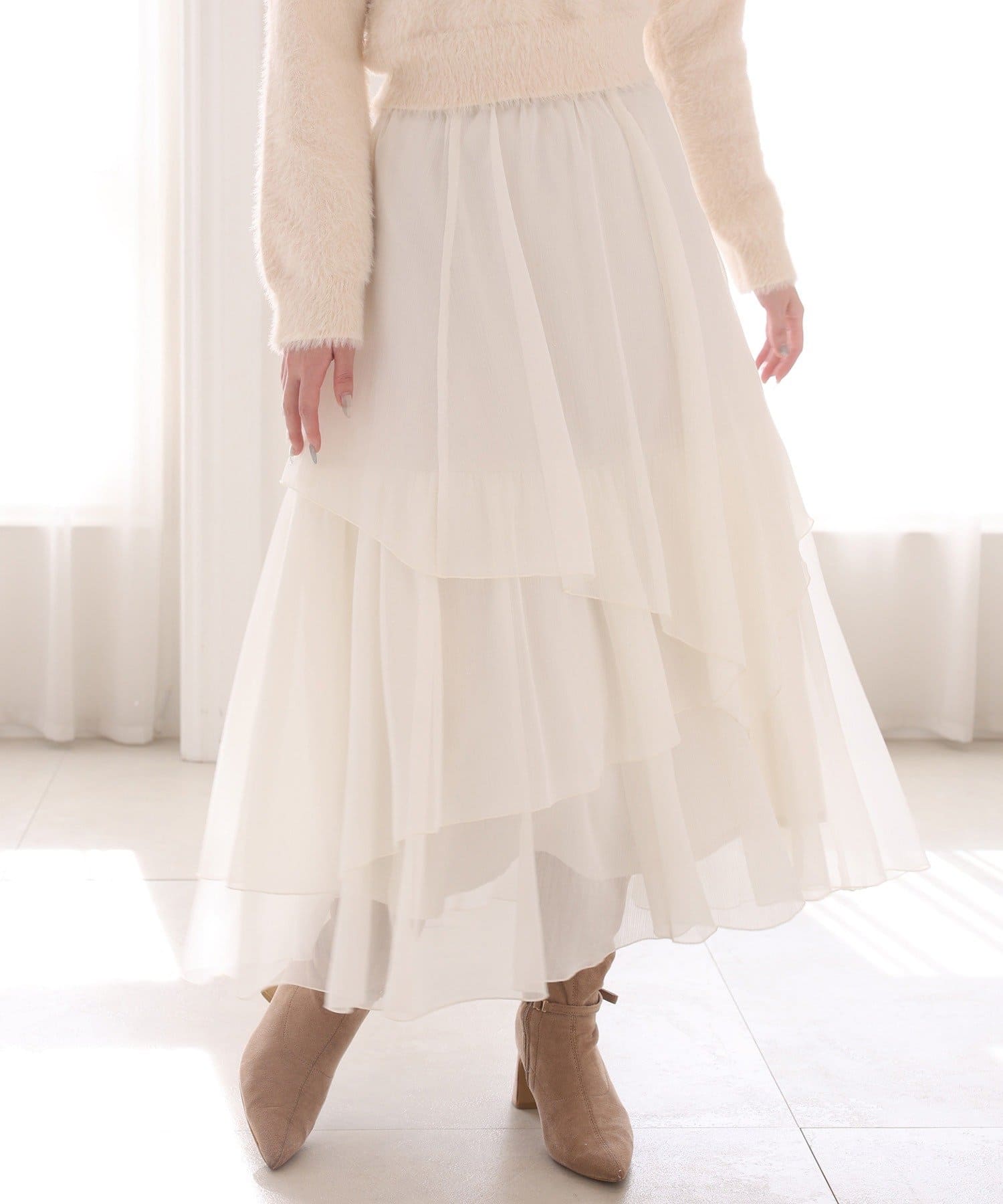 one after another NICE CLAUP(ワンアフターアナザー ナイスクラップ) ティアードロングスカート