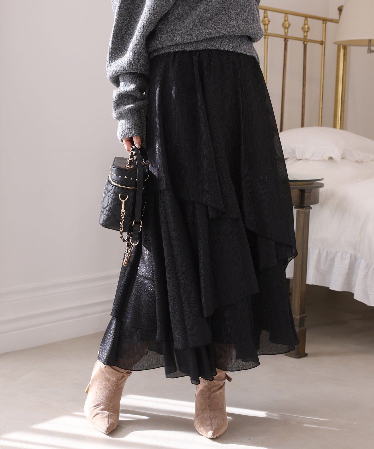 one after another NICE CLAUP(ワンアフターアナザー ナイスクラップ) ティアードロングスカート