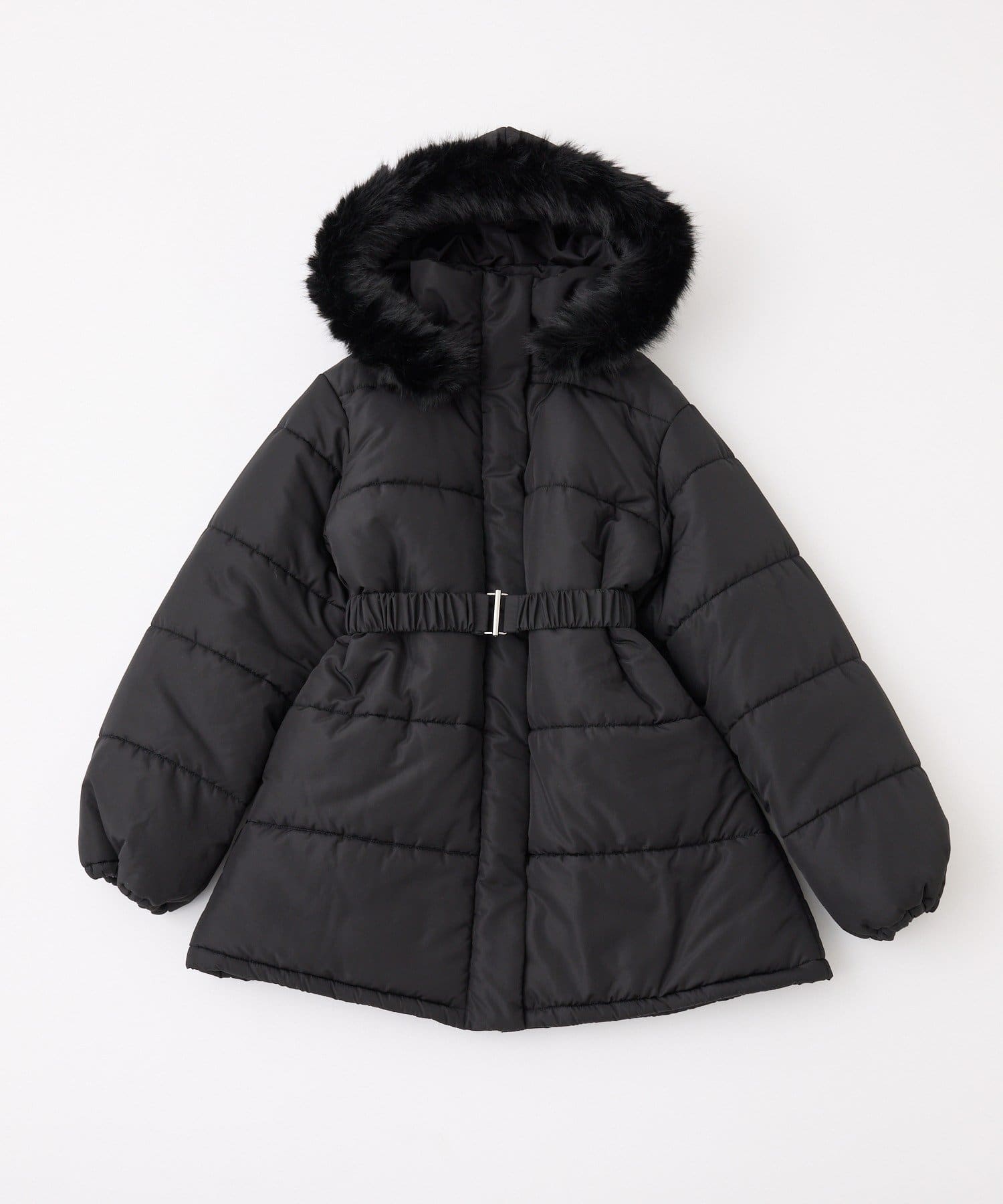 one after another NICE CLAUP(ワンアフターアナザー ナイスクラップ) ベルト付きフェイクファーフードフェイクダウン