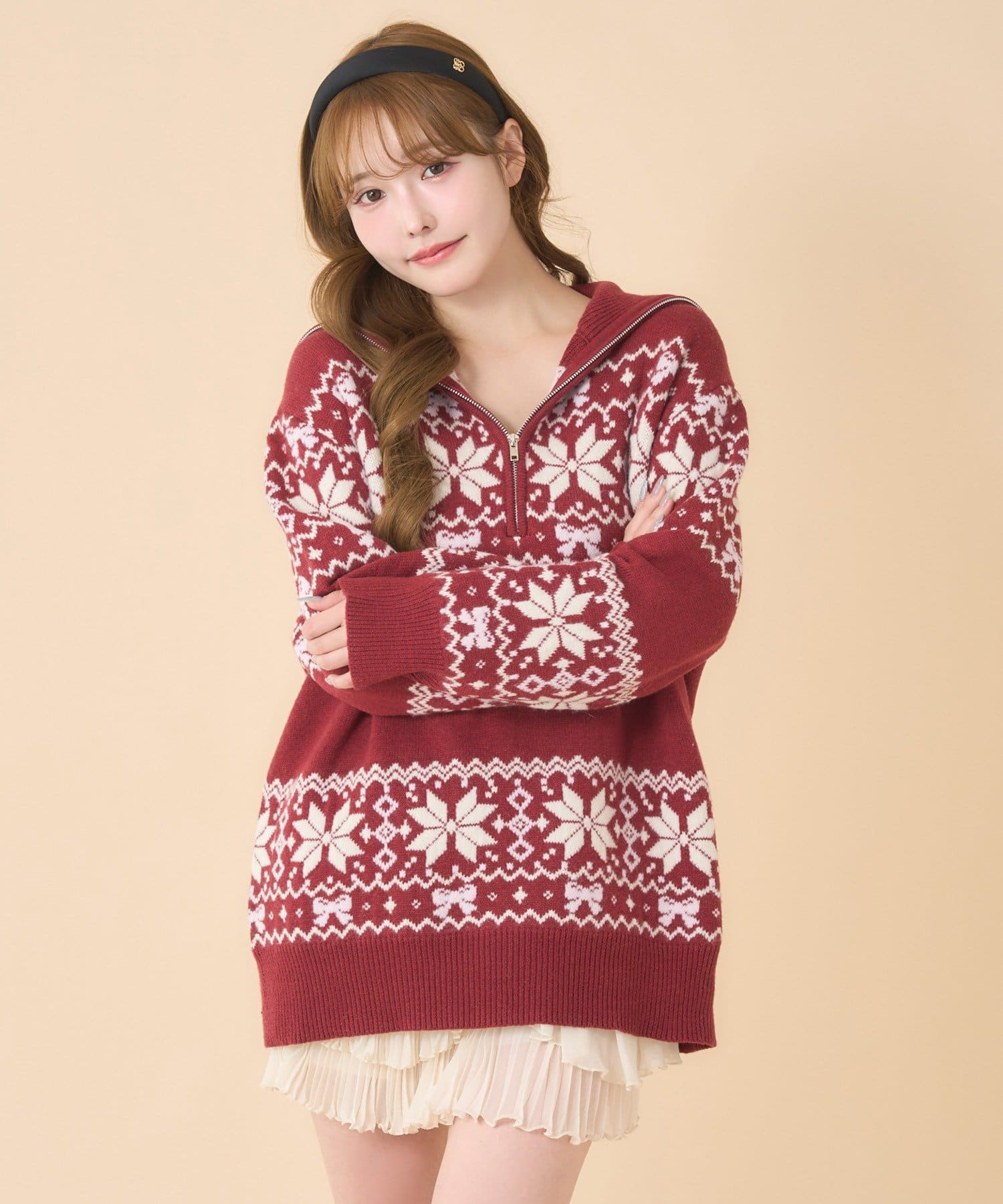 one after another NICE CLAUP(ワンアフターアナザー ナイスクラップ) ノルディック柄ニット