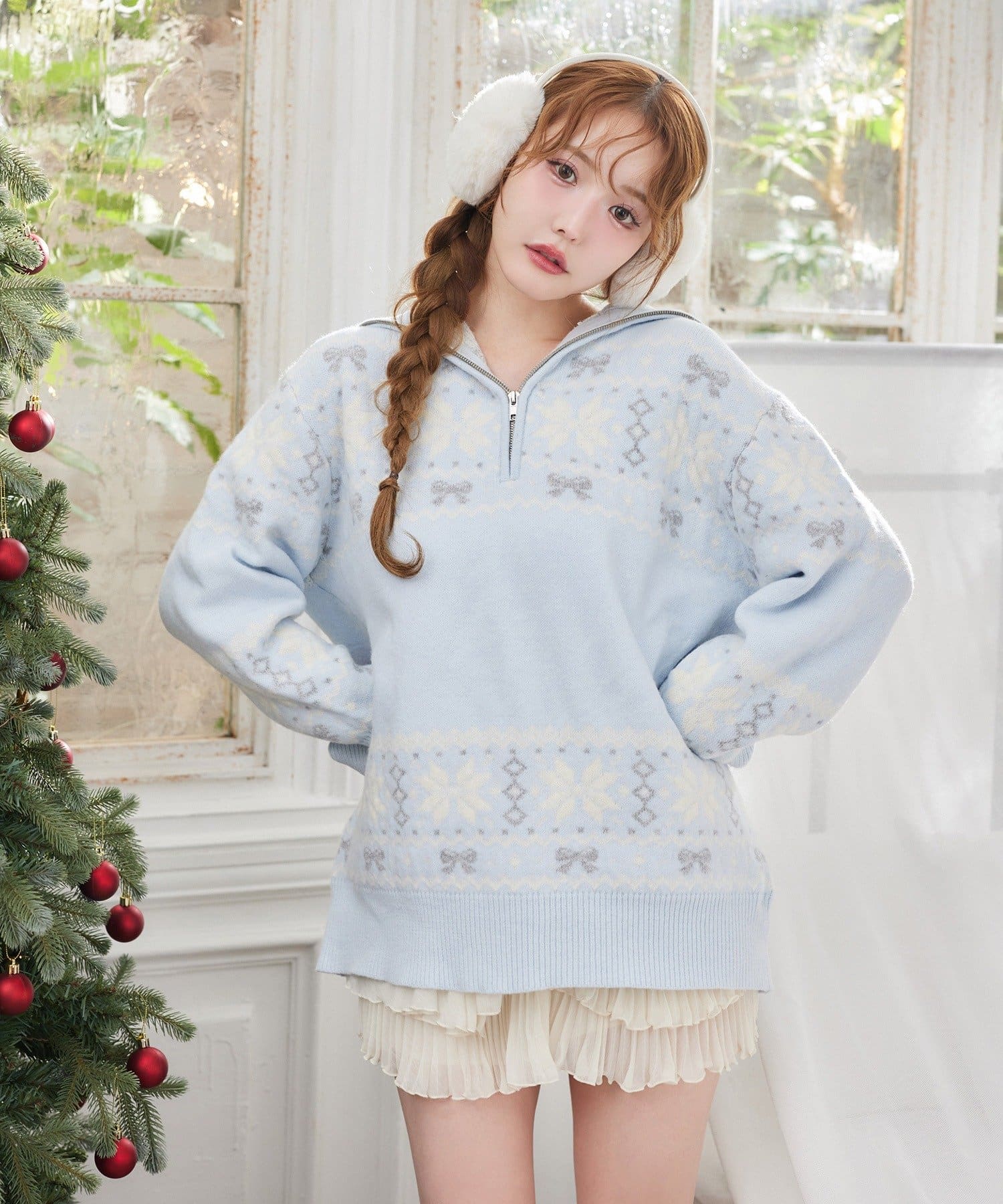 one after another NICE CLAUP(ワンアフターアナザー ナイスクラップ) ノルディック柄ニット